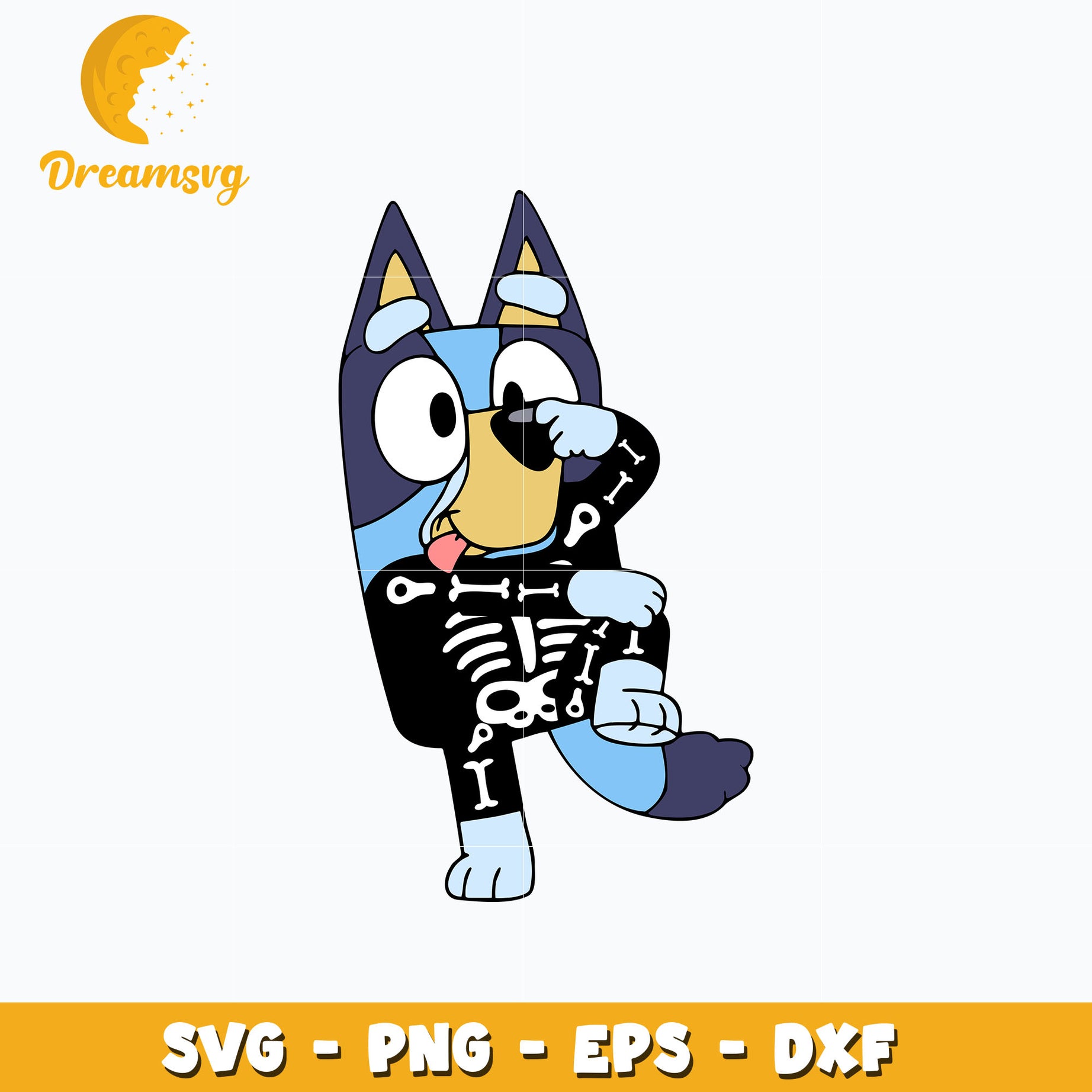 Bluey dog skeleton Svg, Bluey Halloween Svg