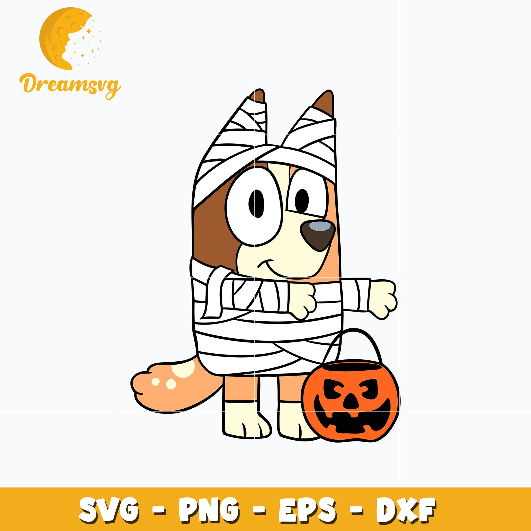 Bingo Dog Mummy Svg, Bluey Halloween Svg