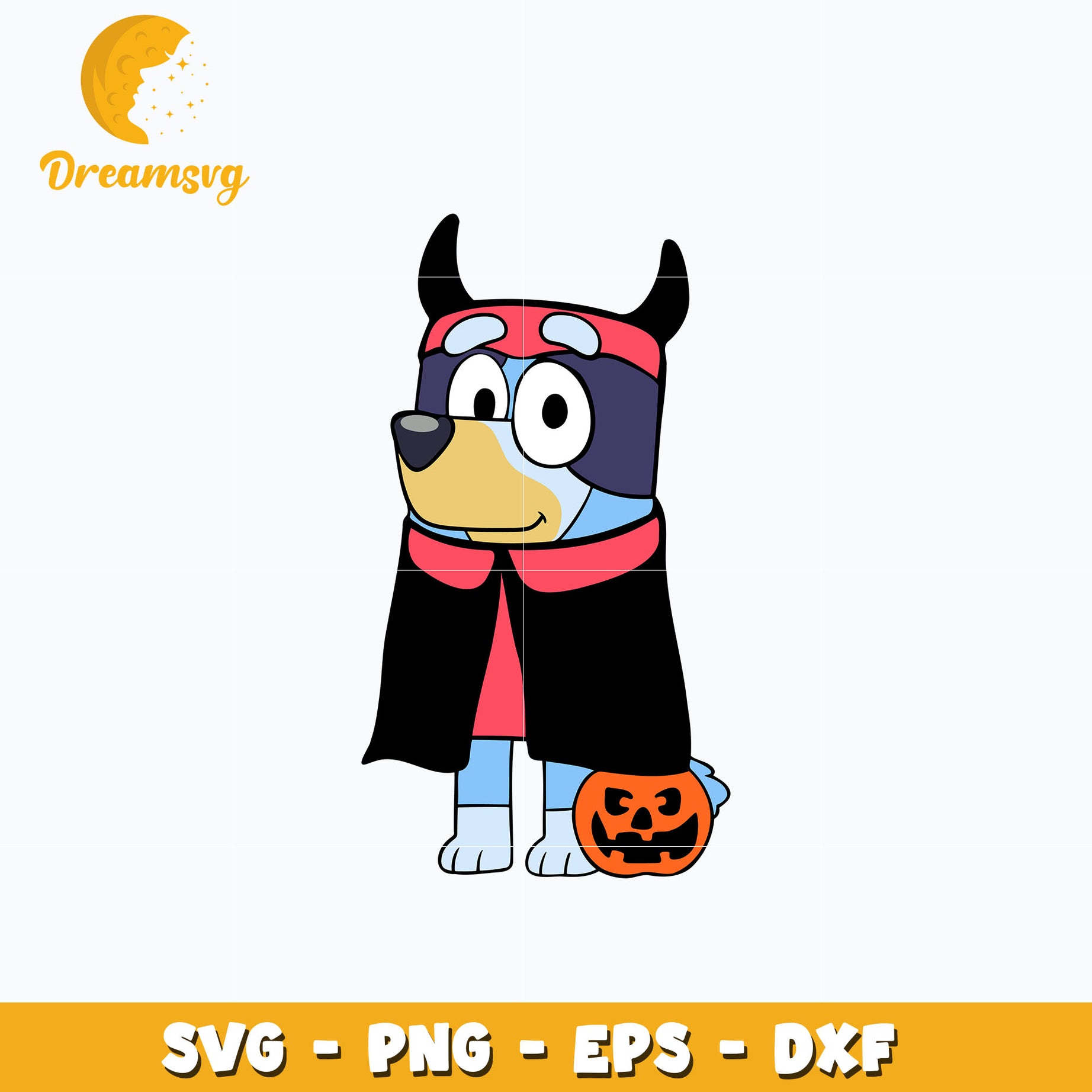 Bluey Dog Vampire Svg, Bluey Halloween Svg