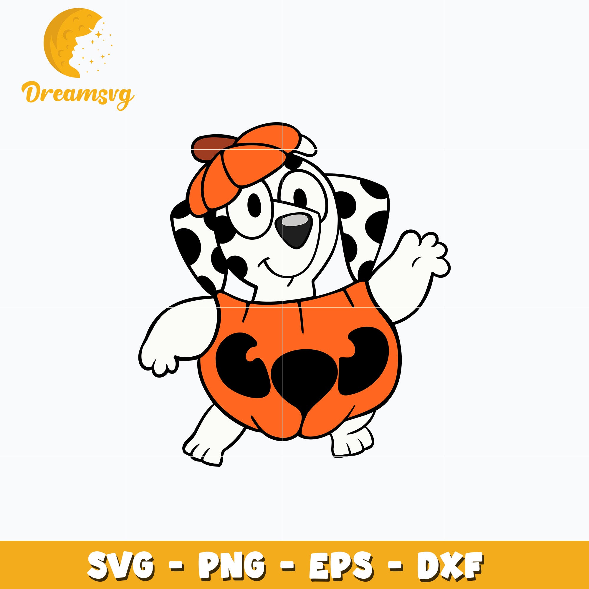 Chloe Dalmatian Pumpkin Svg, Bluey Halloween Svg