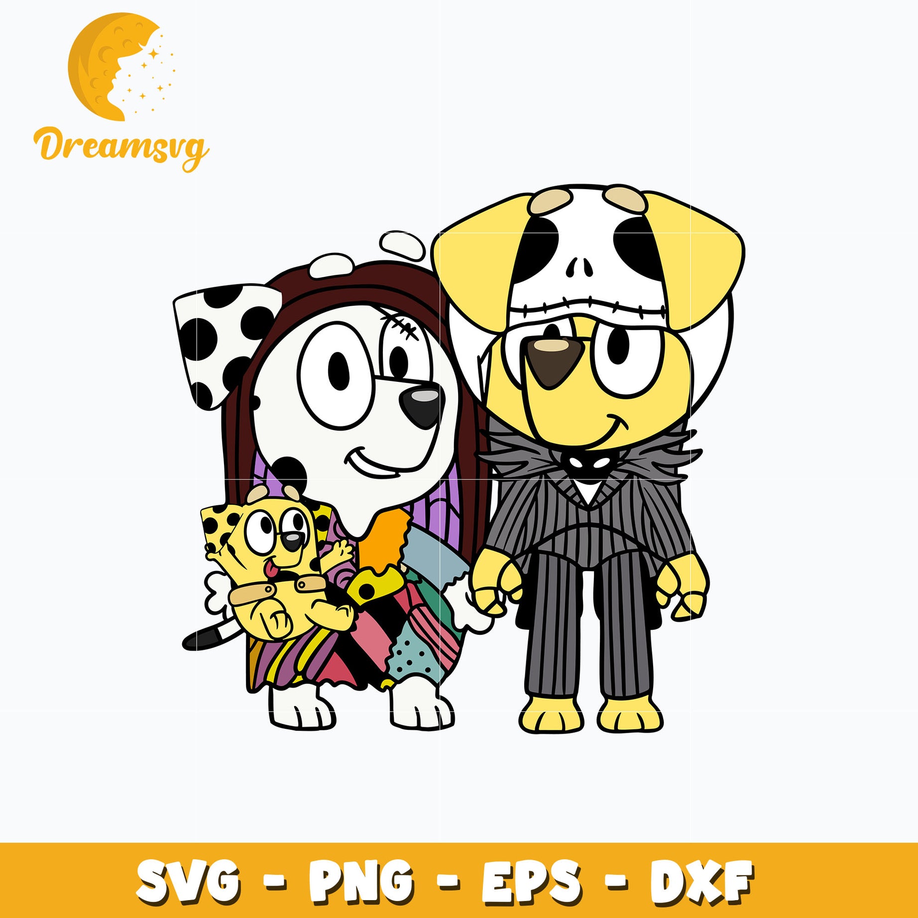 Chloe and lucky Dog Svg, Bluey Halloween Svg