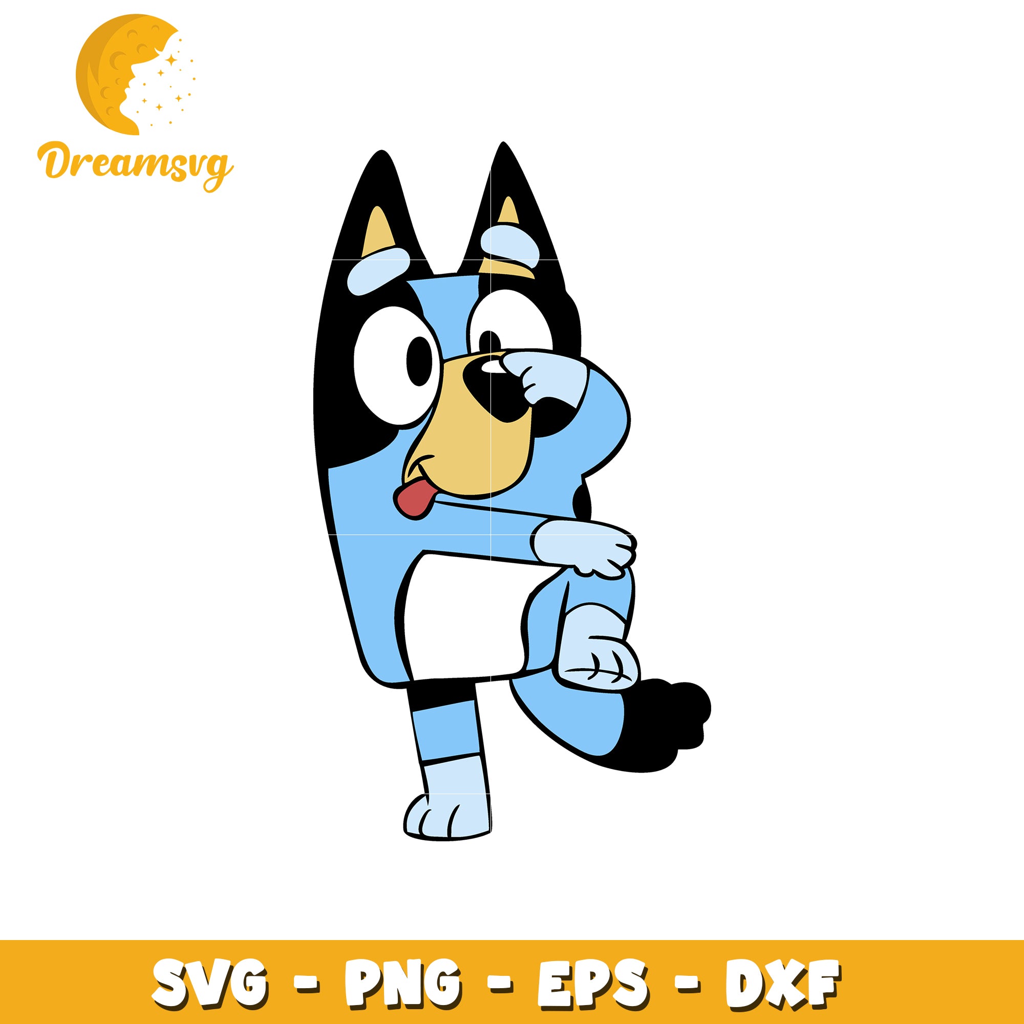 Blue Dog Character SVG Cute Design for Crafts and Printables