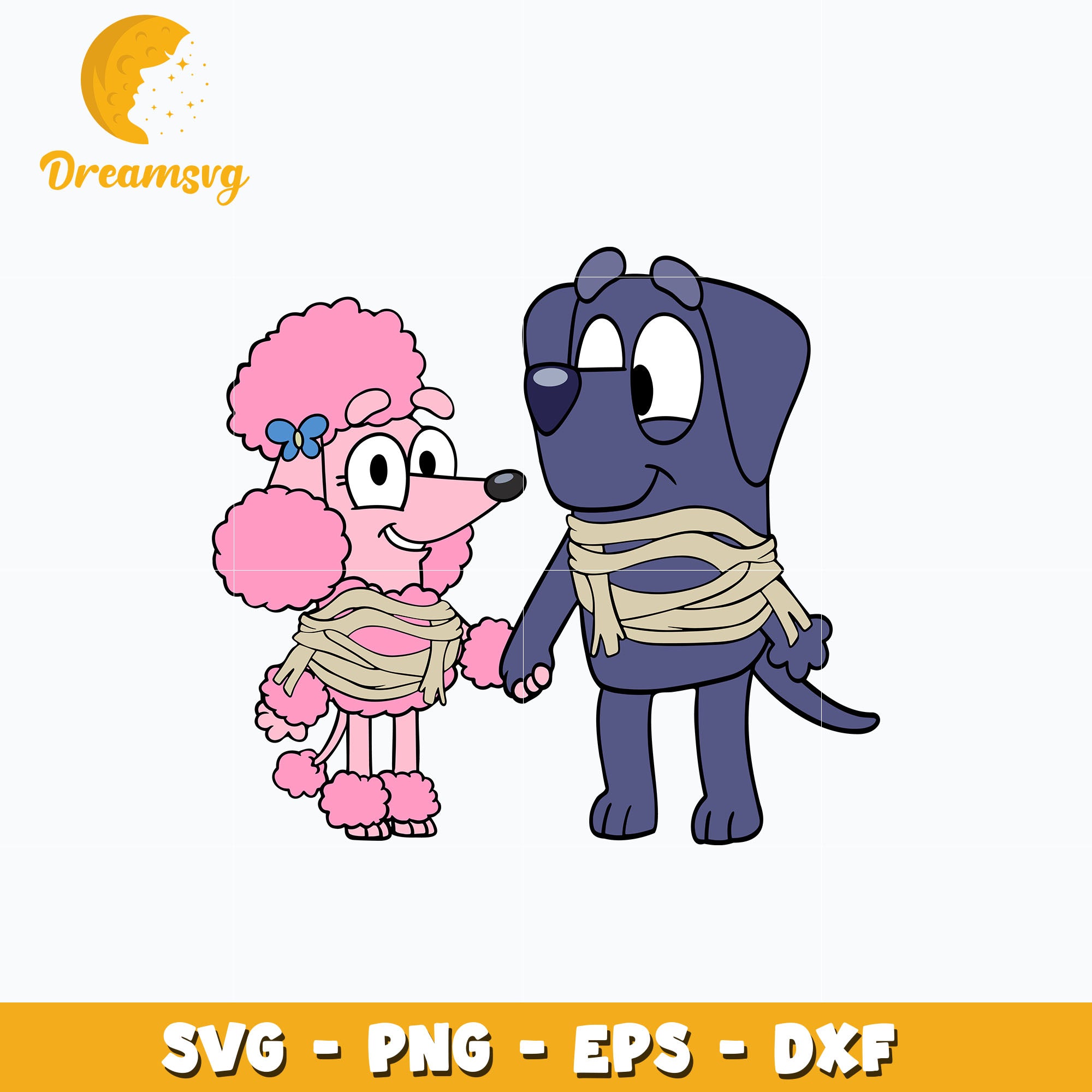 Coco And Jean Luc Mummy Svg, Bluey Halloween Svg