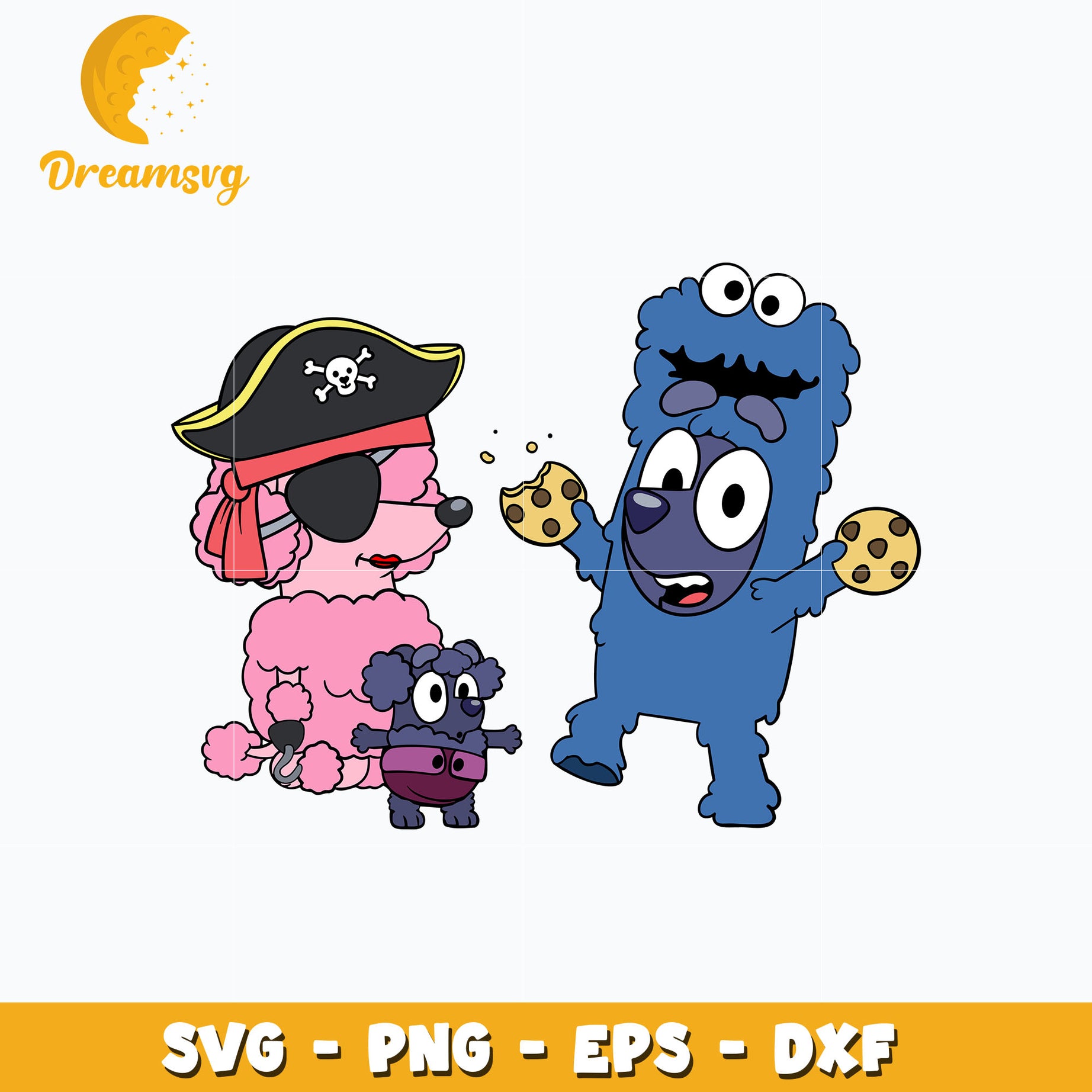 Coco And Jean Luc Pirate Svg, Bluey Halloween Svg