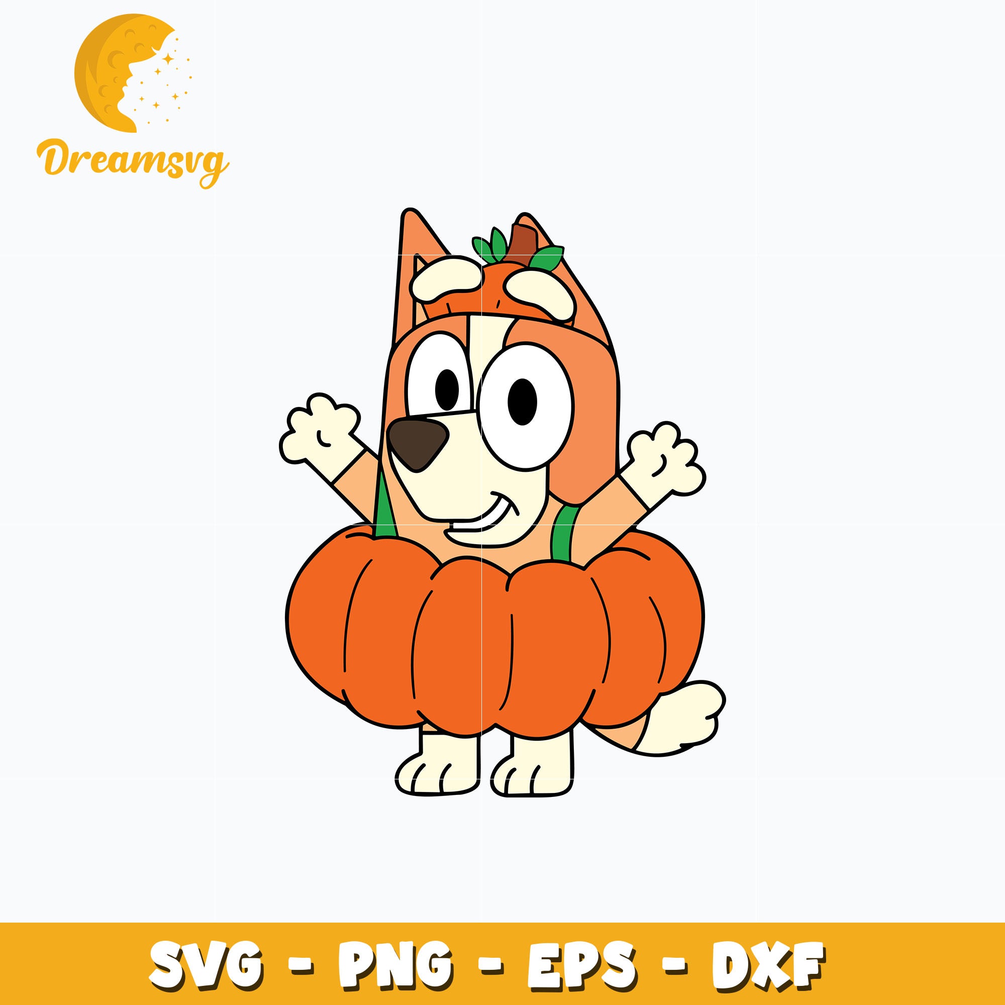 Bluey Bingo Pumpkin Svg, Bluey Halloween Svg