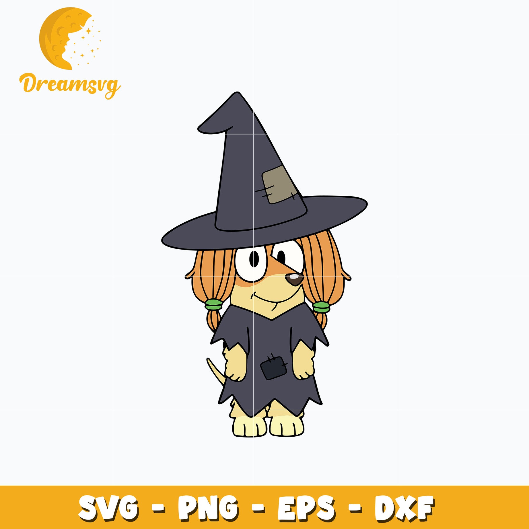 Indy dog witch Svg, Bluey Halloween Svg