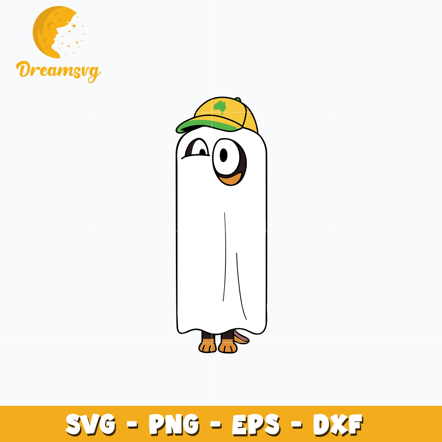 Bluey Snickers Ghost Halloween Svg, Bluey Halloween Svg