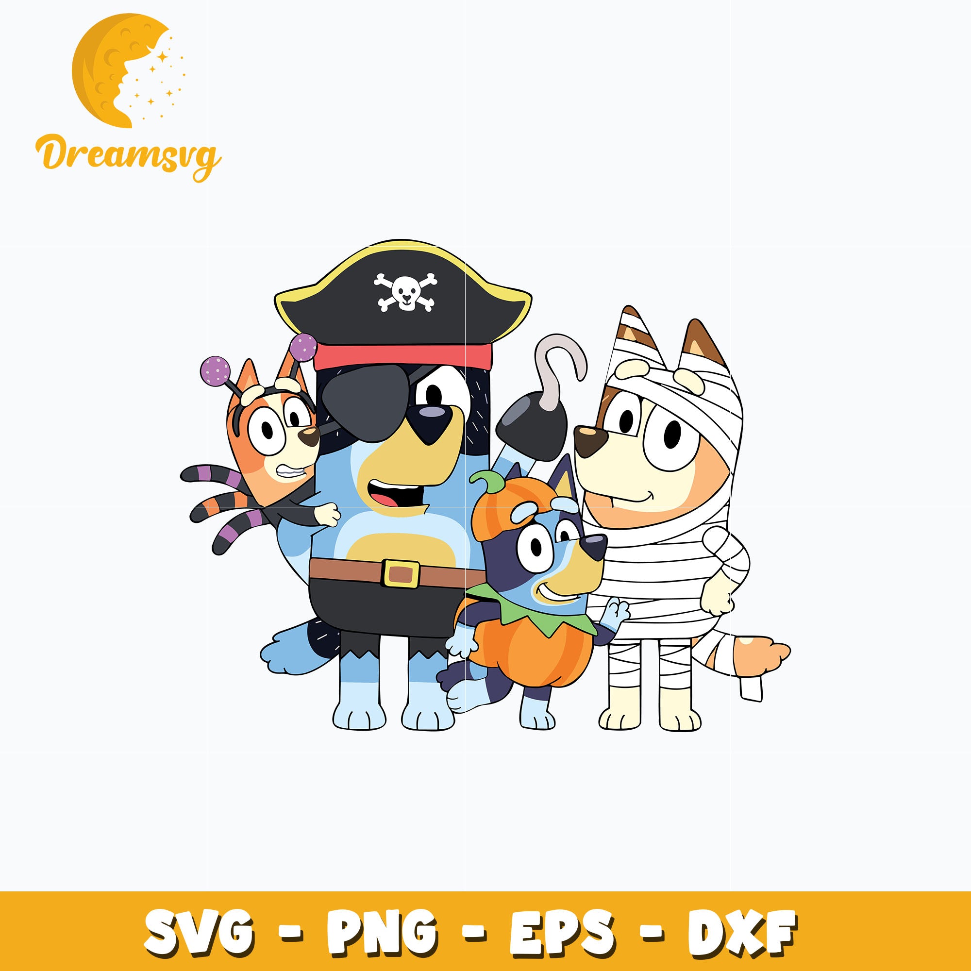 Bluey family halloween Svg, Bluey Halloween Svg