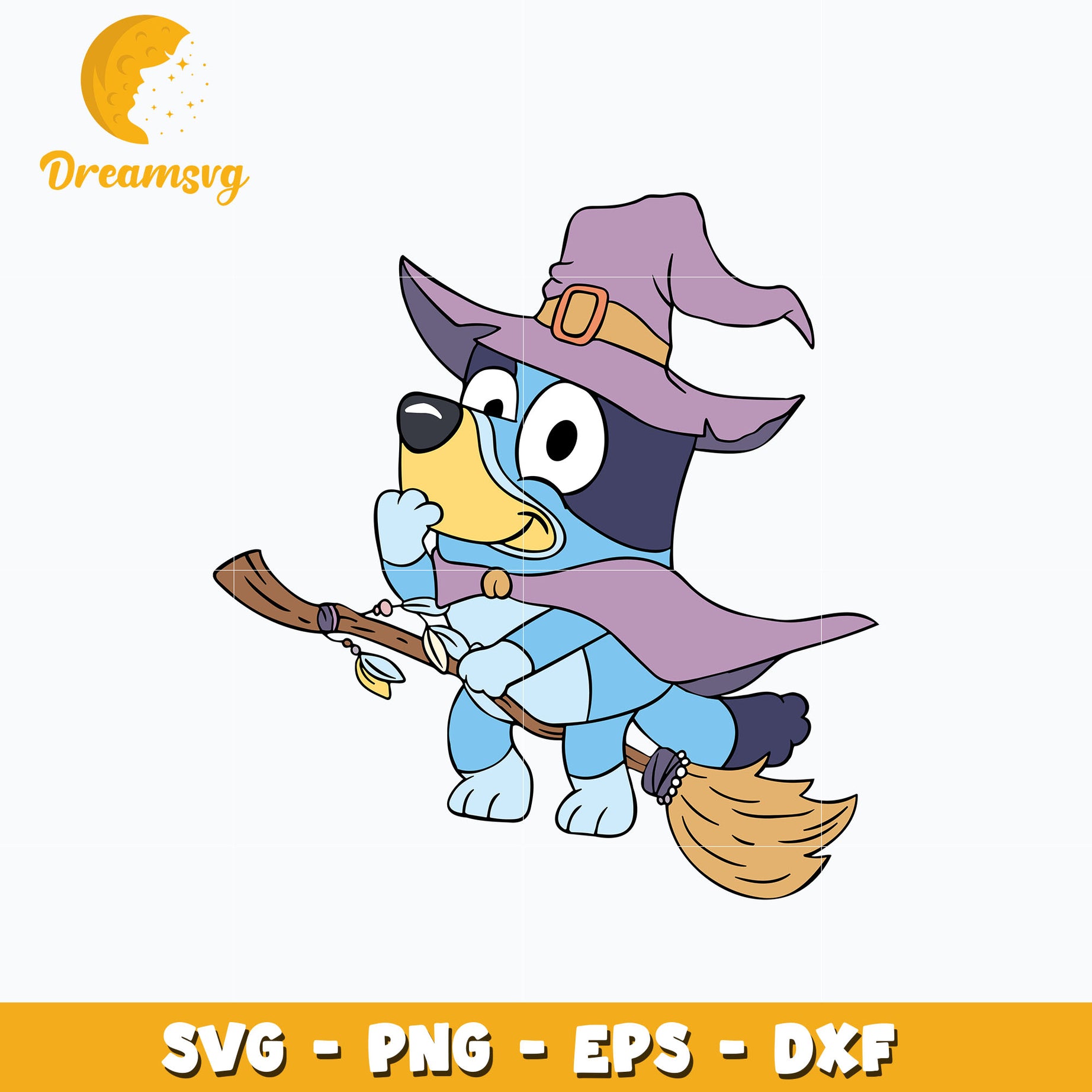 Bluey witch halloween Svg, Bluey Halloween Svg