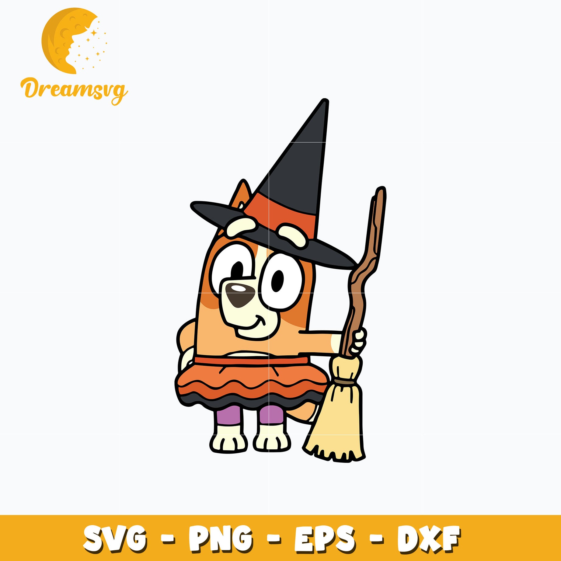 Bingo Witch Halloween Svg, Bluey Halloween Svg