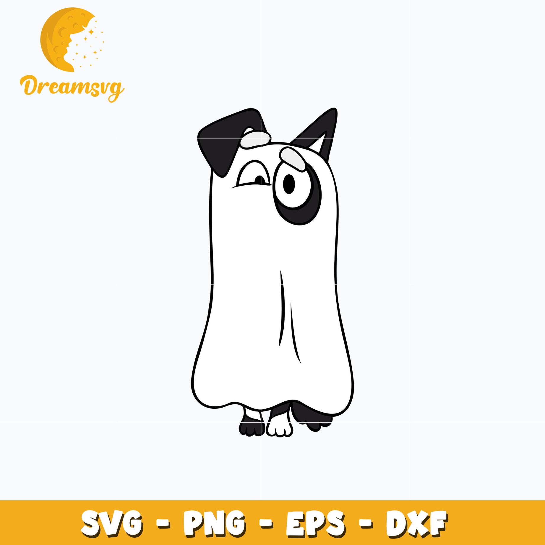 Mackenzie dog Ghost Halloween Svg, Bluey Halloween Svg