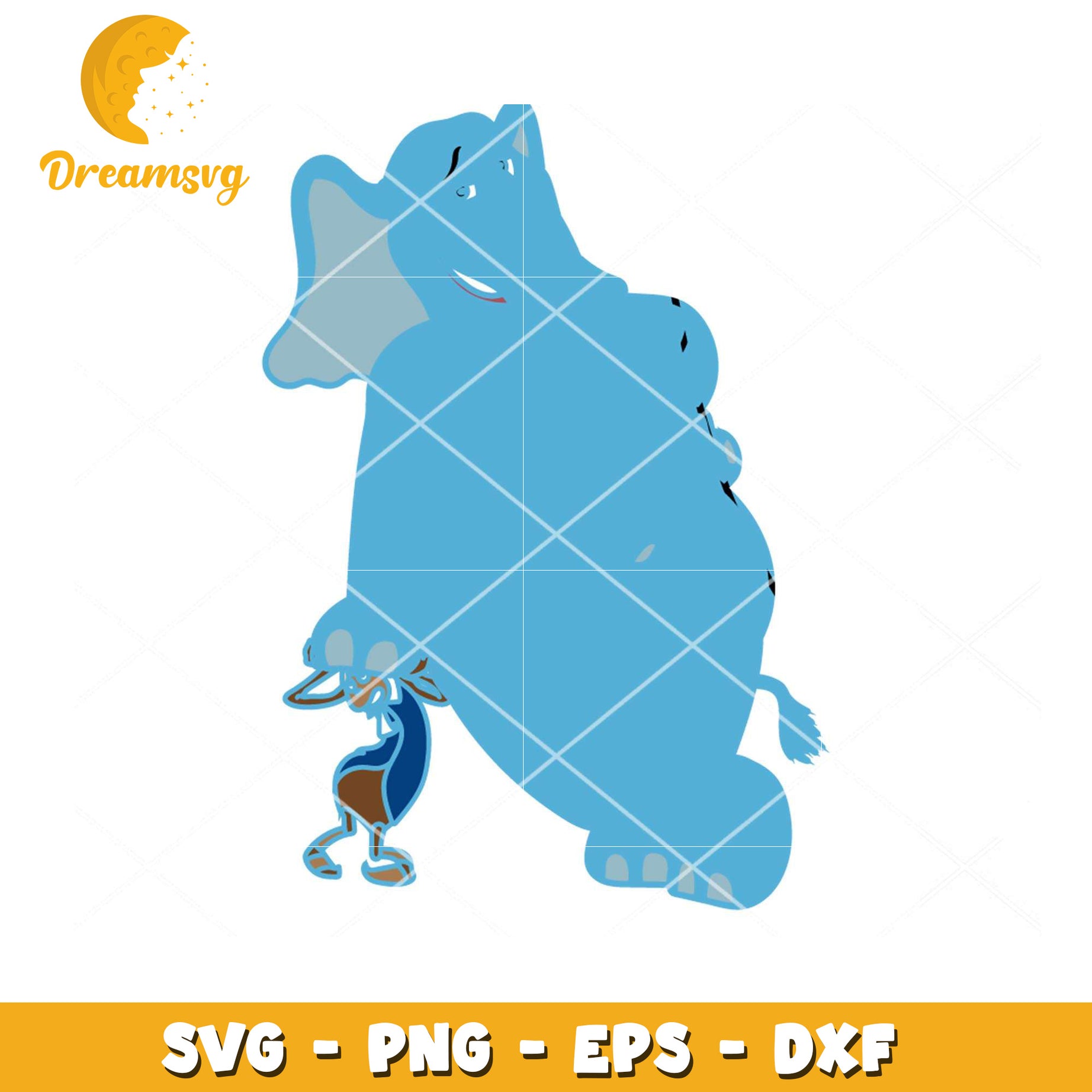 Blue Elephant SVG Cutting File for Creative Projects Instant Download