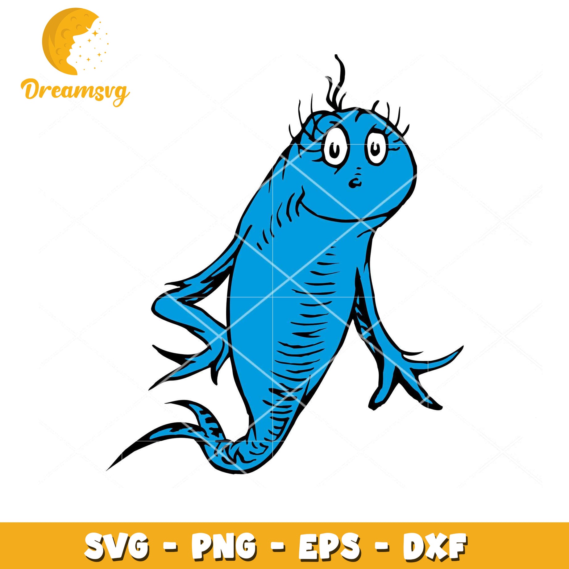 Blue Fish SVG Instant Download