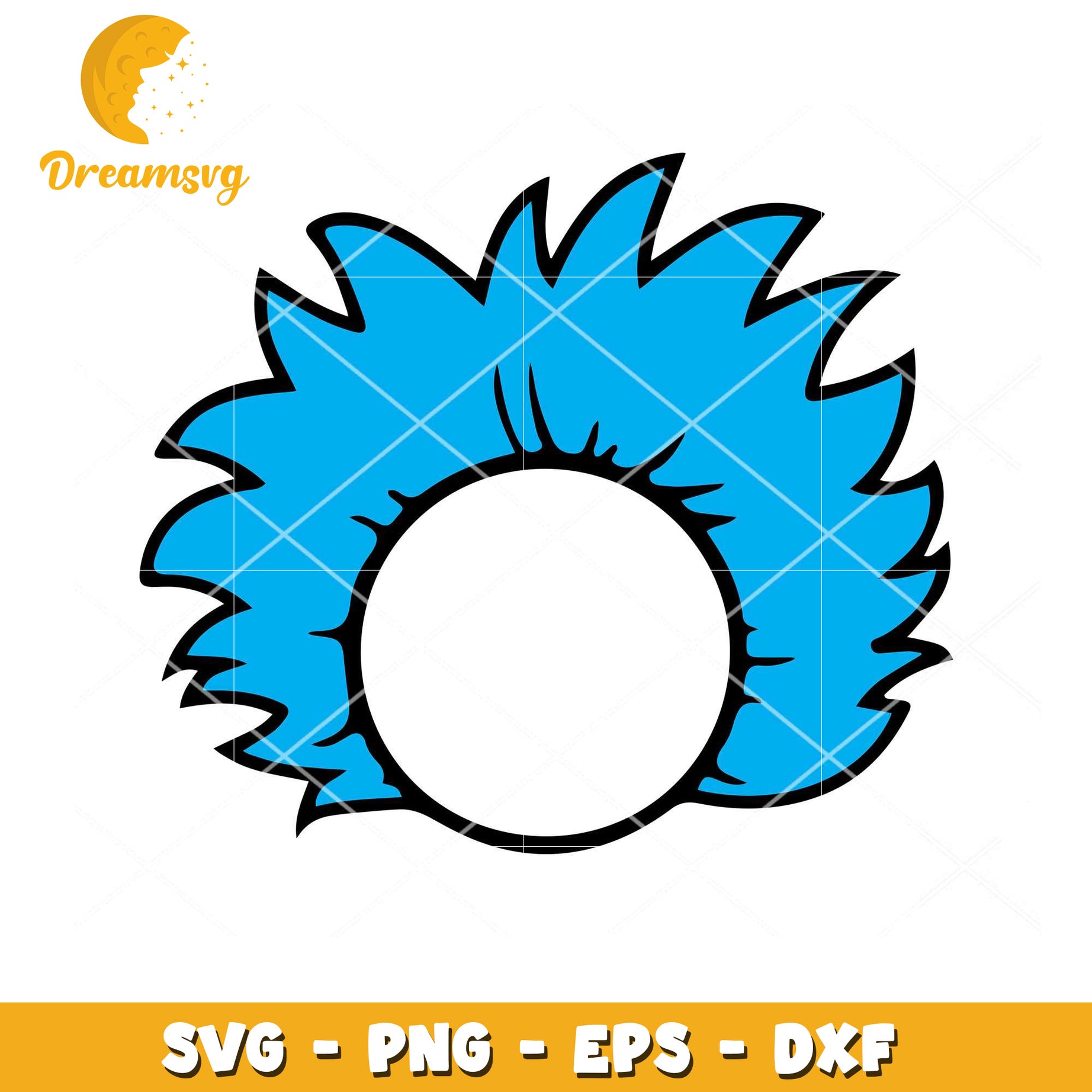 Blue Hair SVG Cut File