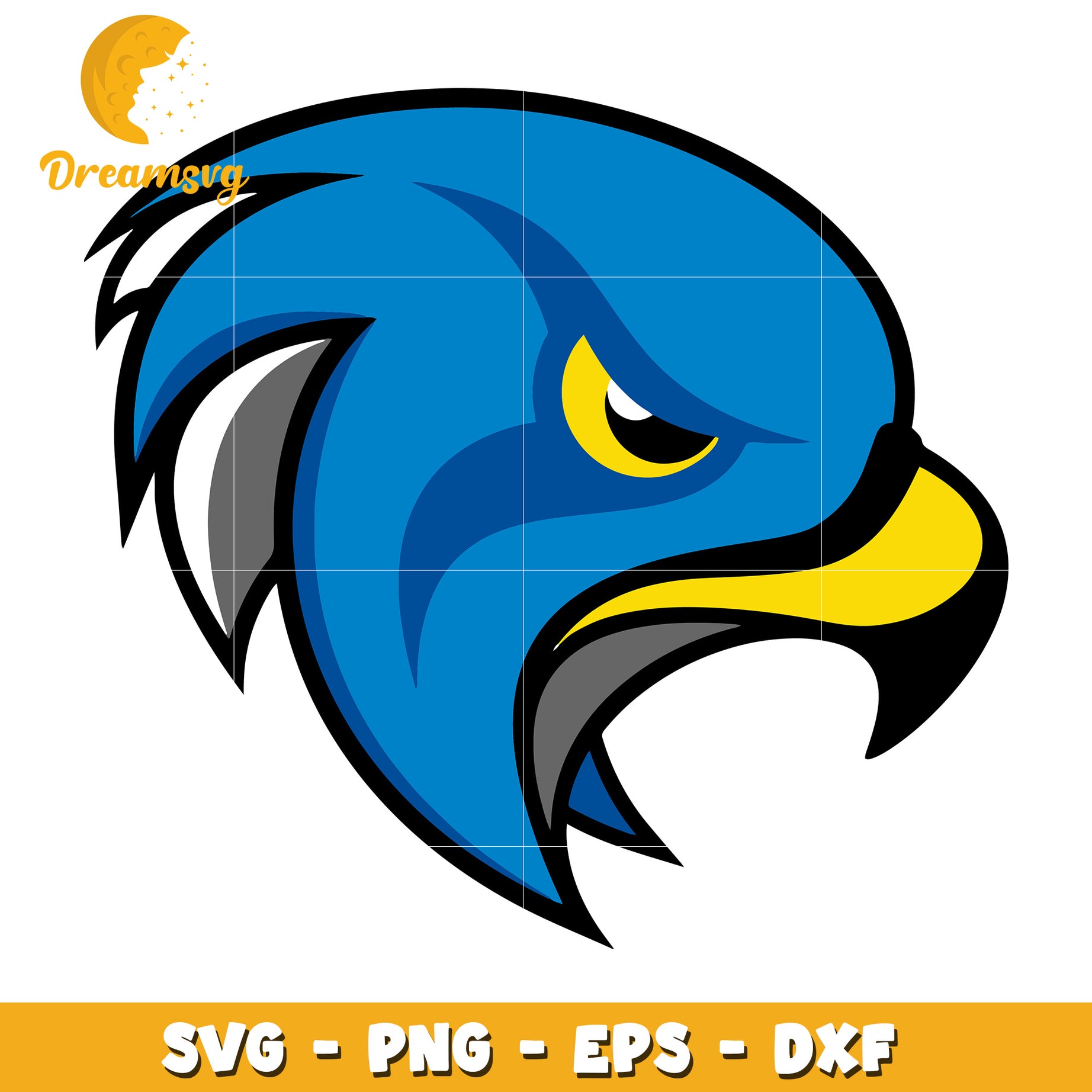 Blue Hawk Head SVG Design for Crafting and Printing Files