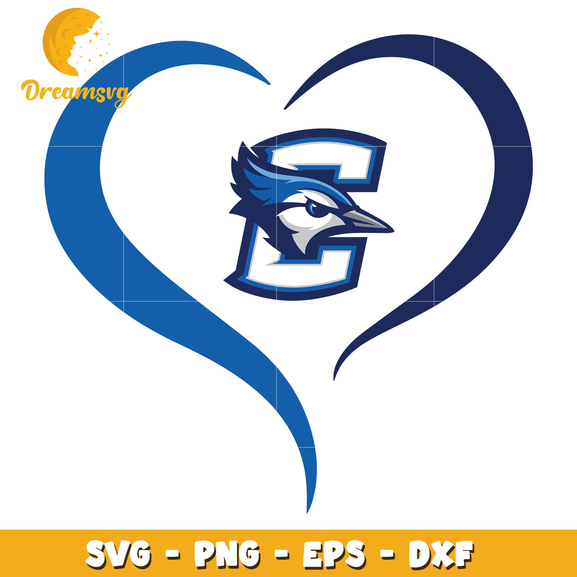 Blue Jay Heart SVG PNG EPS DXF Cut File