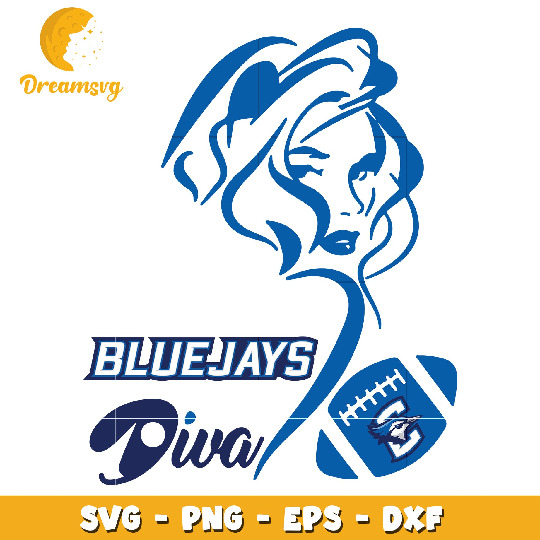 Blue Jays Diva SVG PNG EPS DXF Cut File