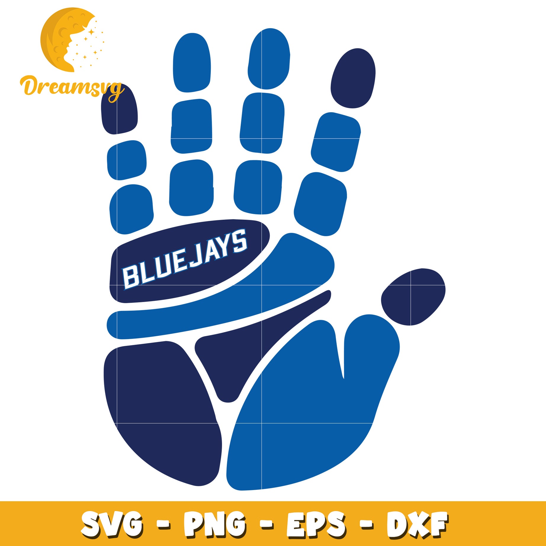 Blue Jays Hand SVG PNG EPS DXF Cut File