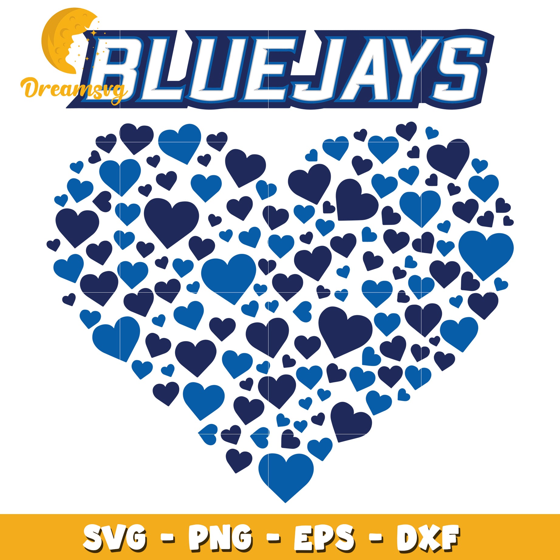 Blue Jays Heart SVG PNG EPS DXF