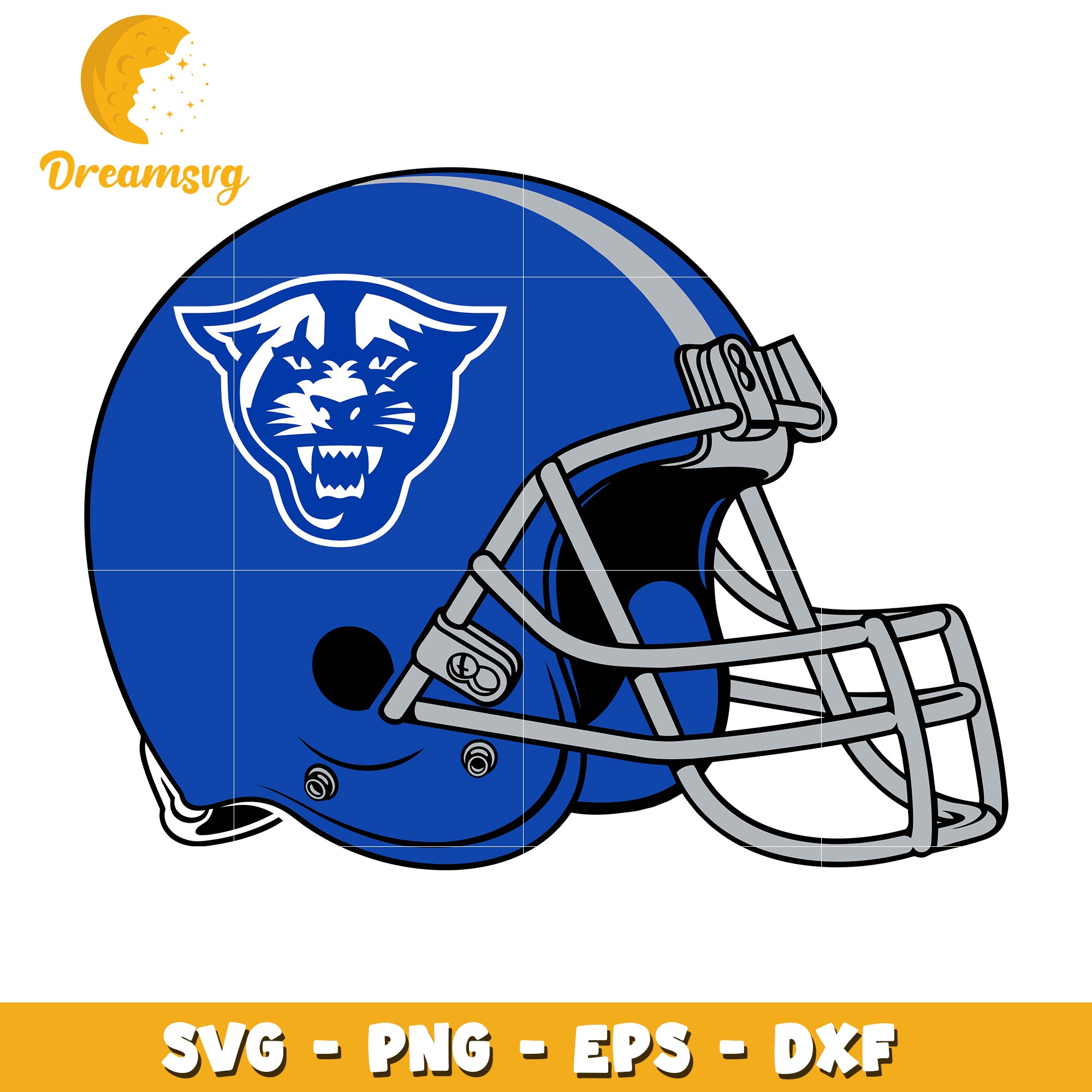 Blue Panther Football Helmet SVG PNG EPS DXF