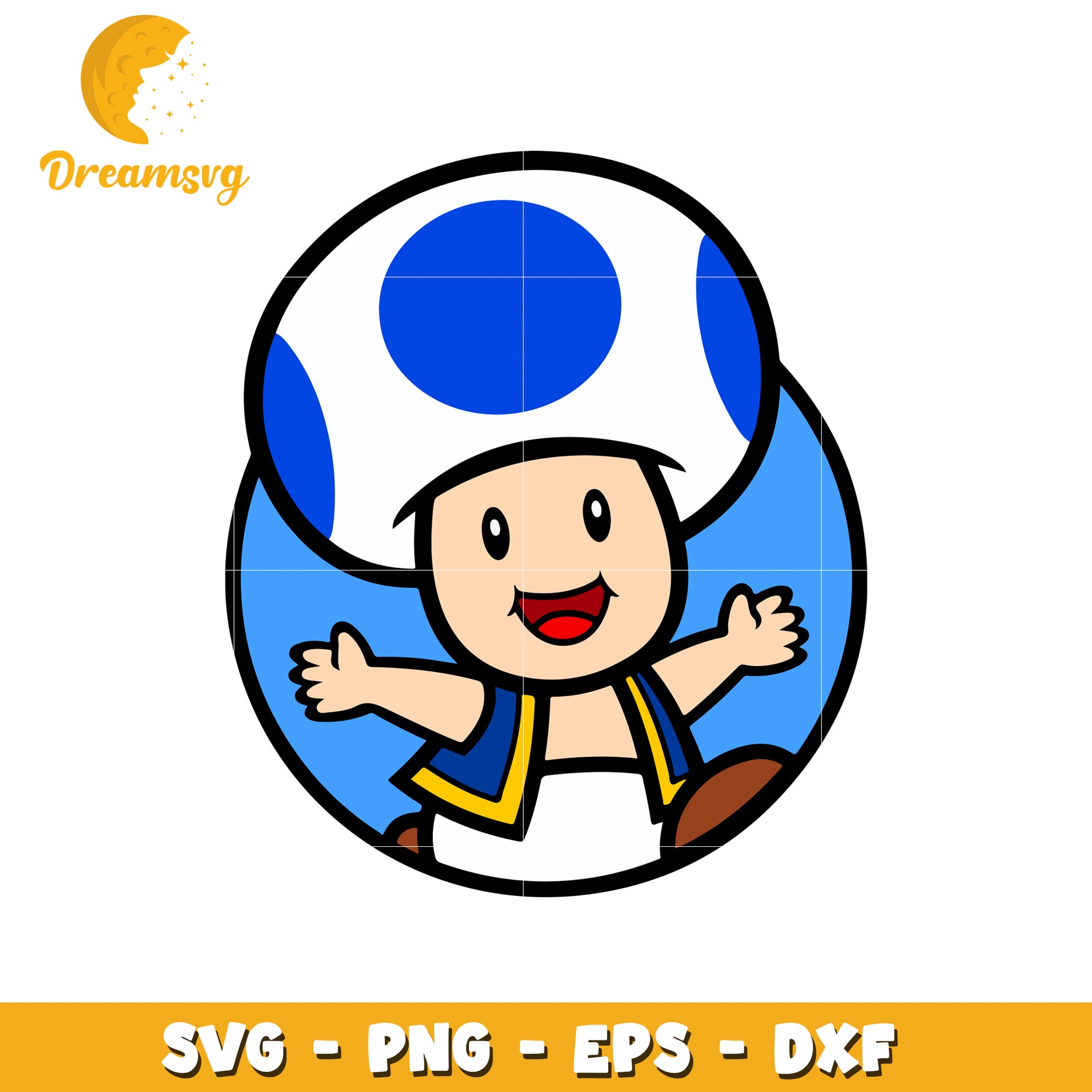 Blue Toad Character SVG Graphic for Creative Projects