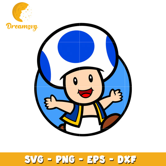 Blue Toad Character SVG Graphic for Creative Projects