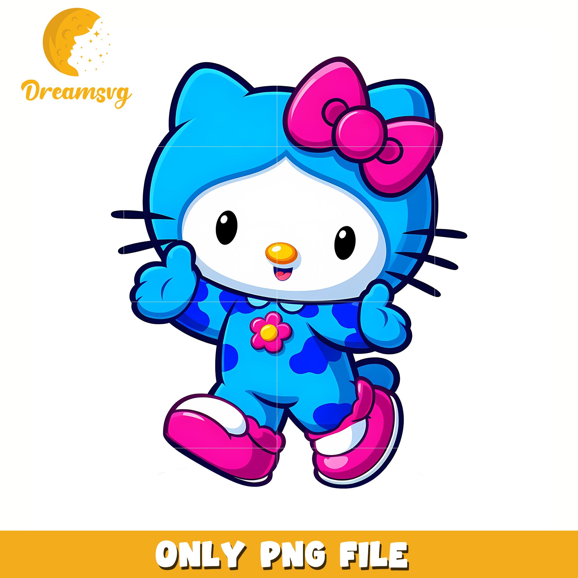 Blue character kitty png, hello kitty mirror png, hello kitty friends png