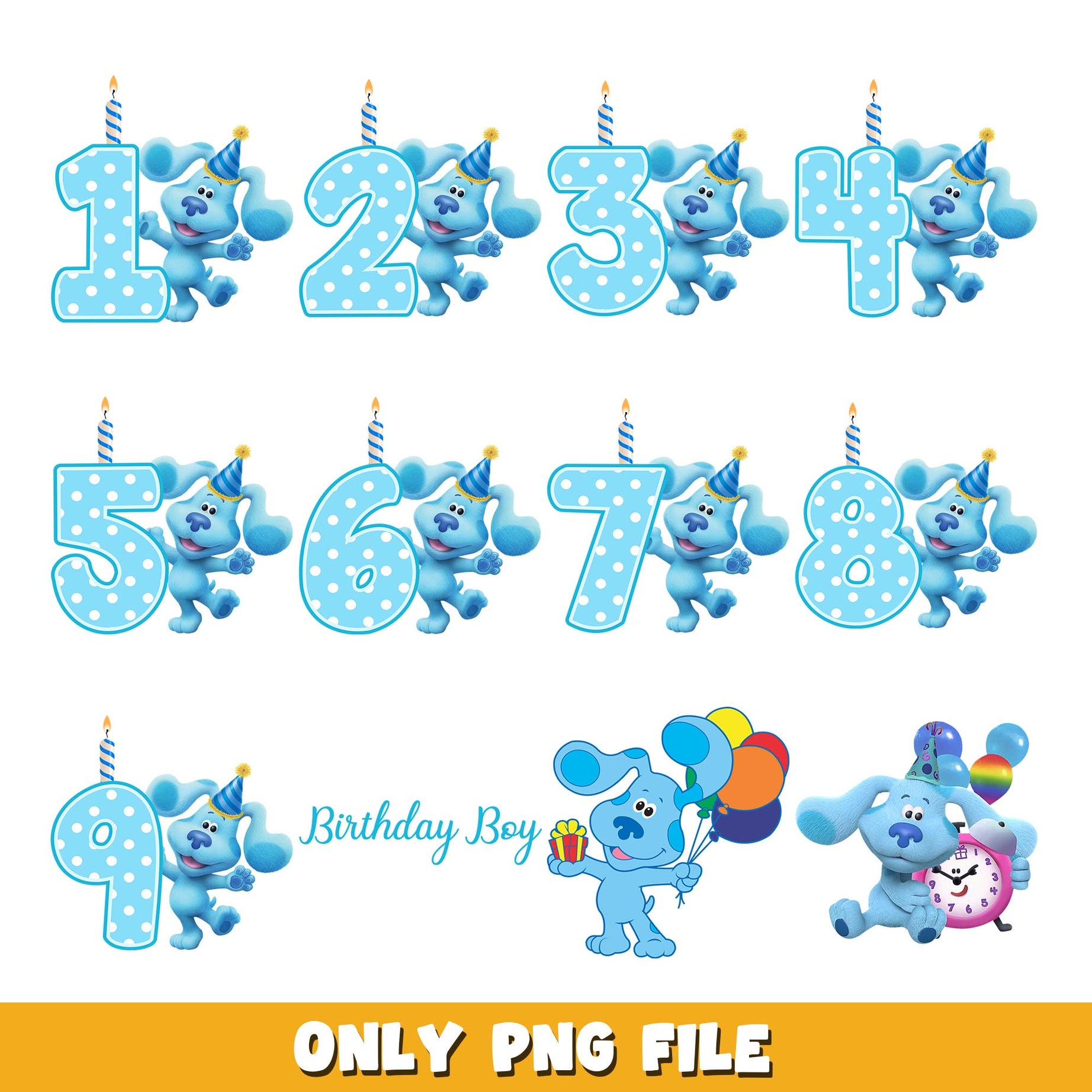 Blue’s Clues Happy Birthday  png, Blue's Clues & You!  bundle png, cartoon png 