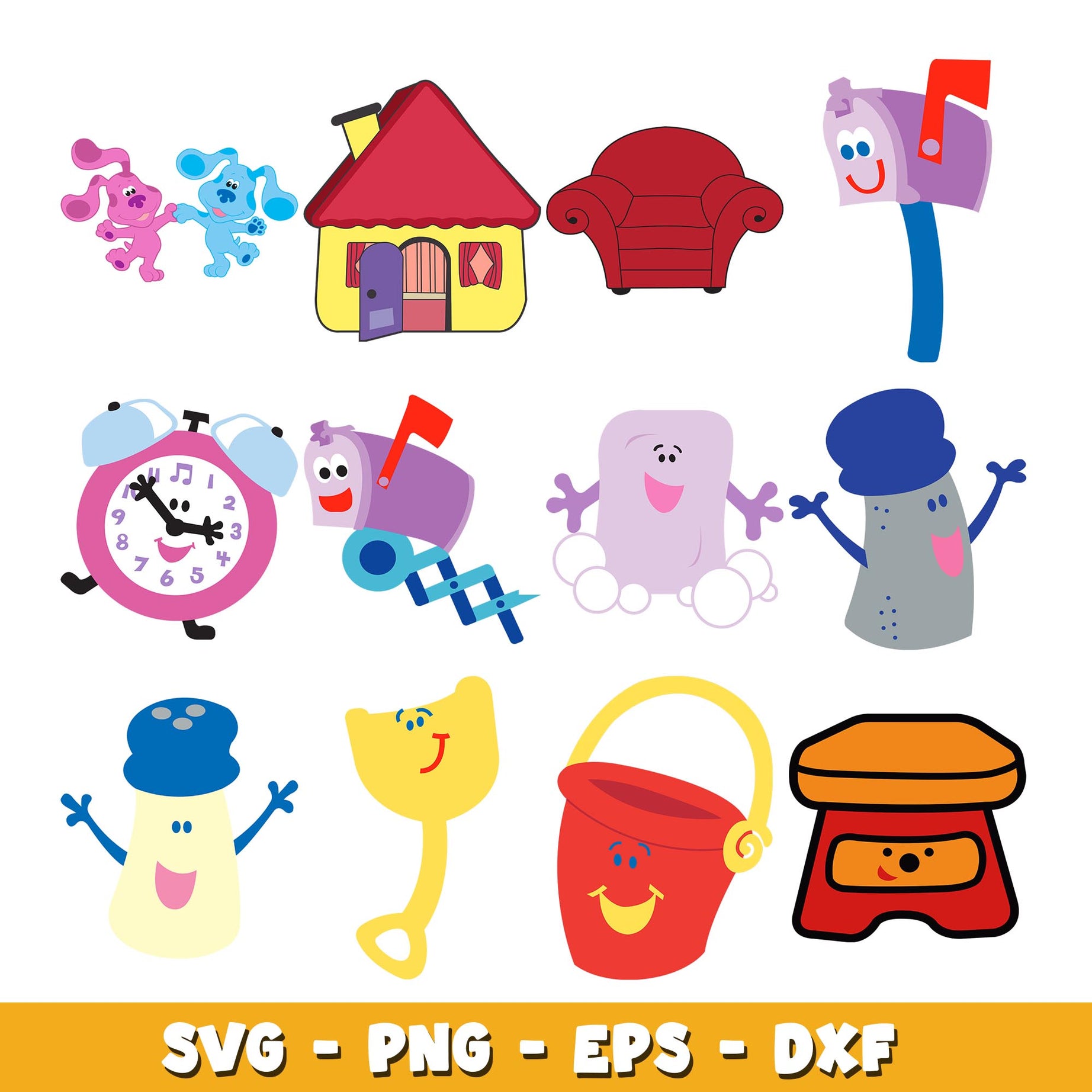 Blue's Clues Classic Large Sticker svg, Blue's Clues & You! bundle svg, Cartoon svg