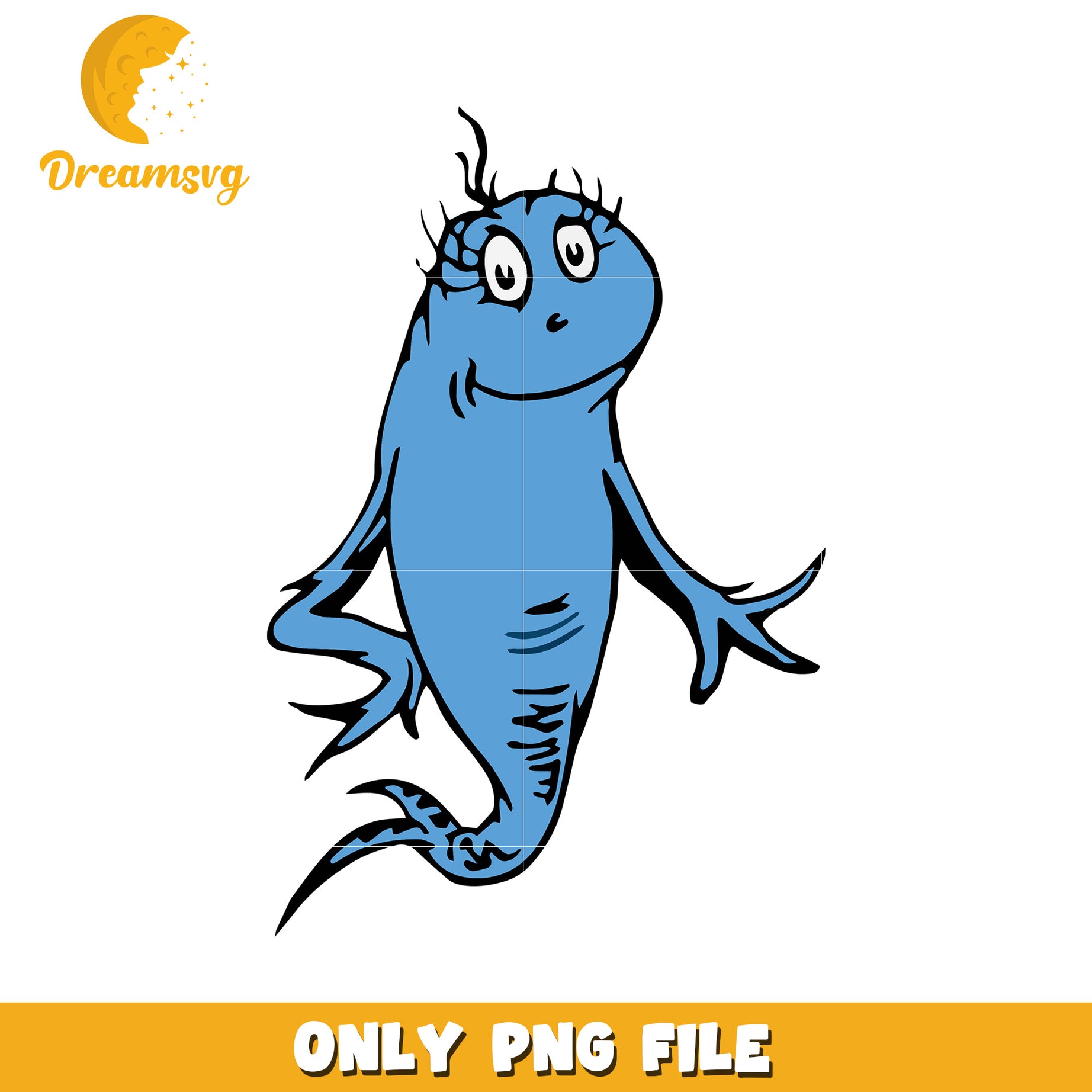 Blue fish character png, dr seuss fish png, cartoon character png