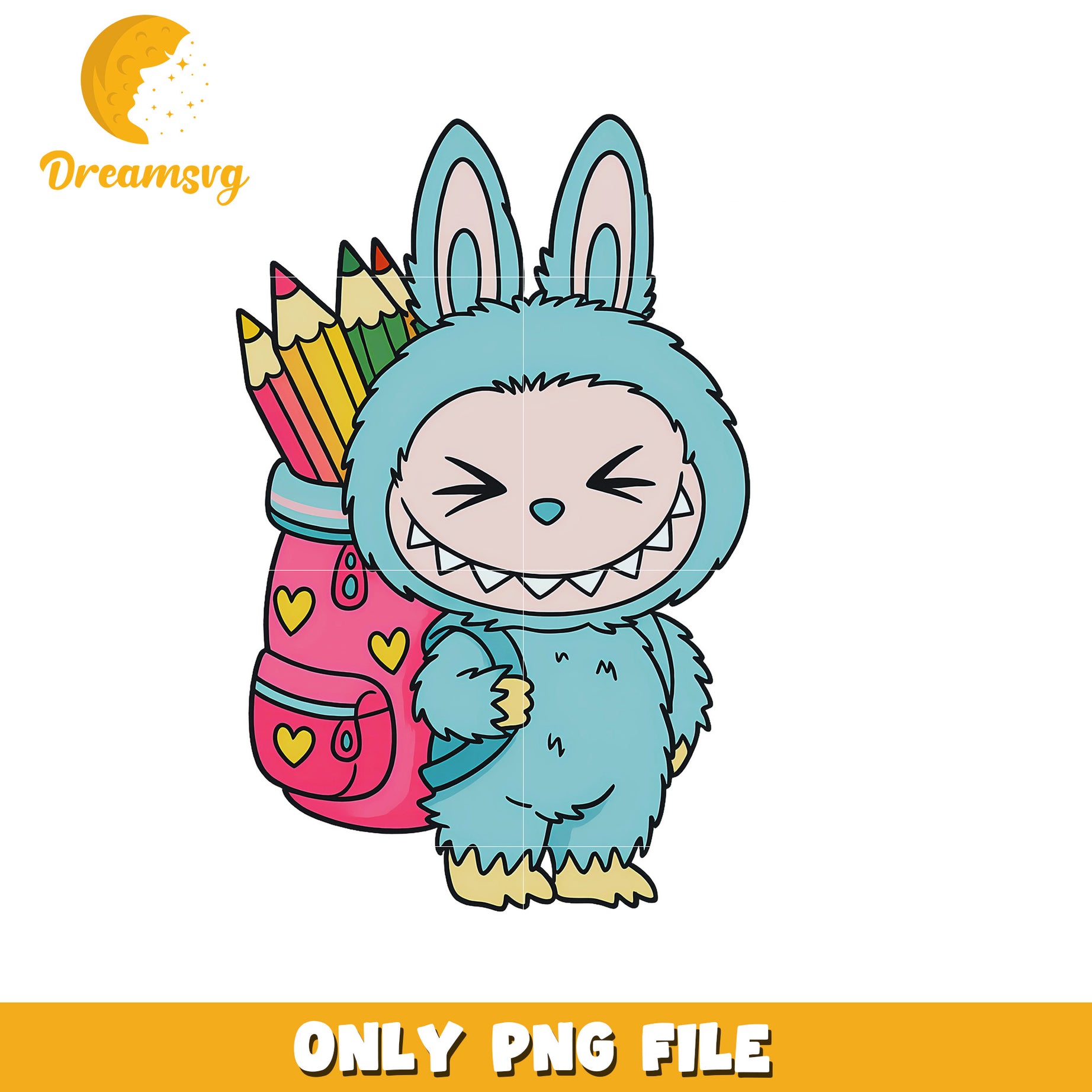 Blue labubu go to school png, labubu characters png, labubu wallpaper ...