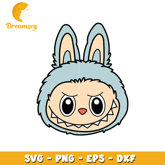 Blue labubu head svg, popmart labubu svg, labubu dolls svg
