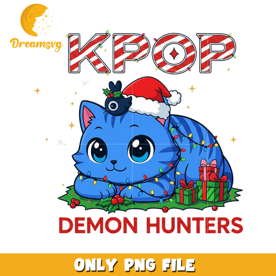 Blue tiger KDH png, kpop demon png, christmas cartoon png