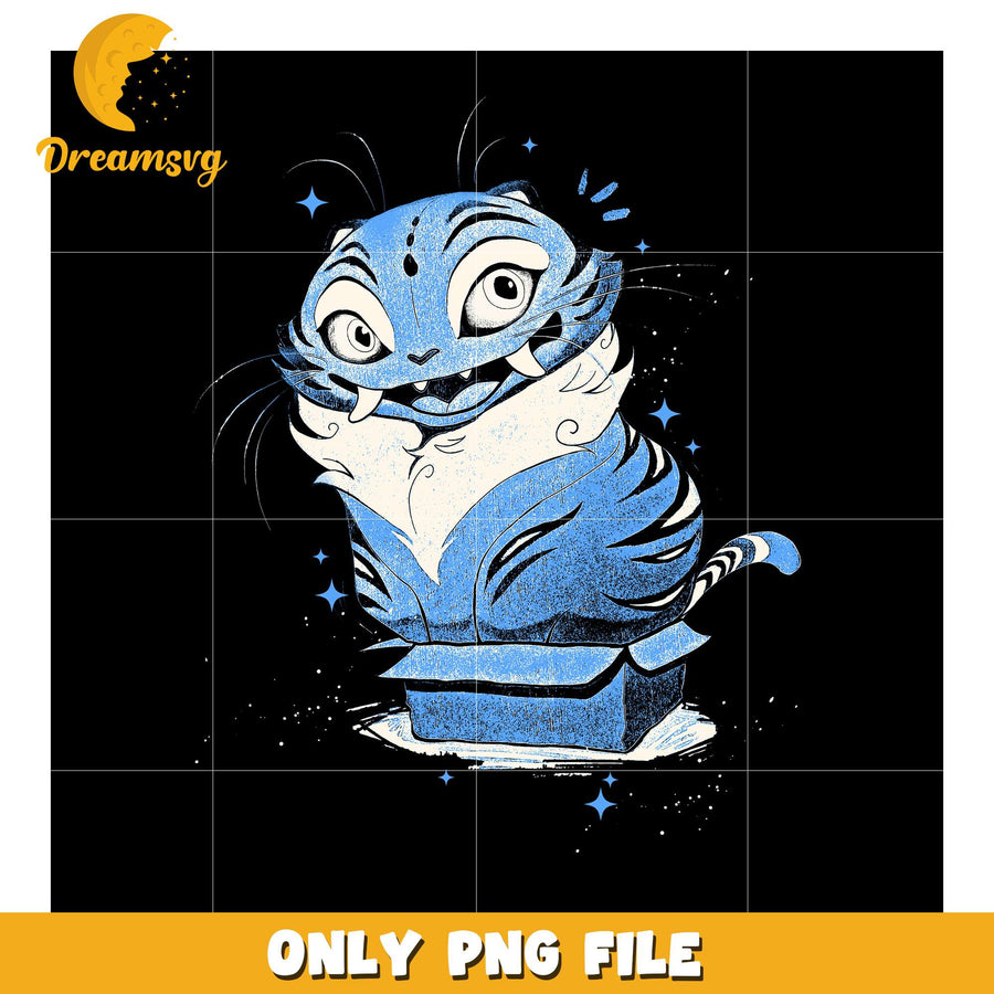 Blue tiger design png, love fighter aesthetic png, kpop hero png