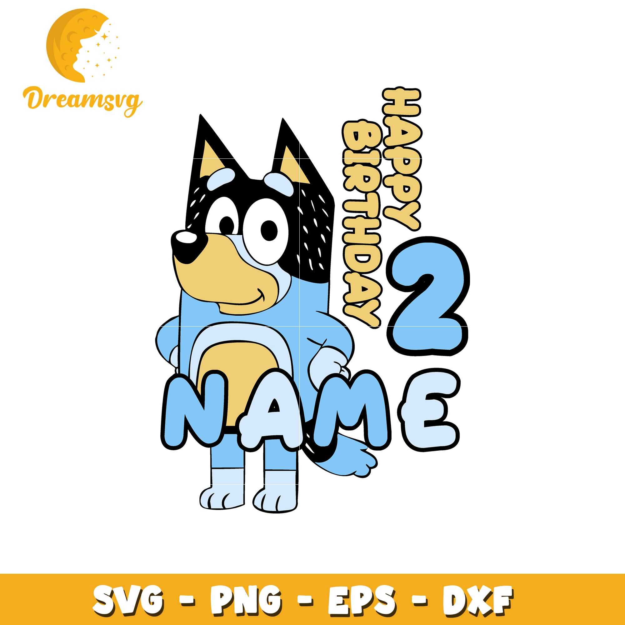 Bluey 2nd Birthday SVG Cut File