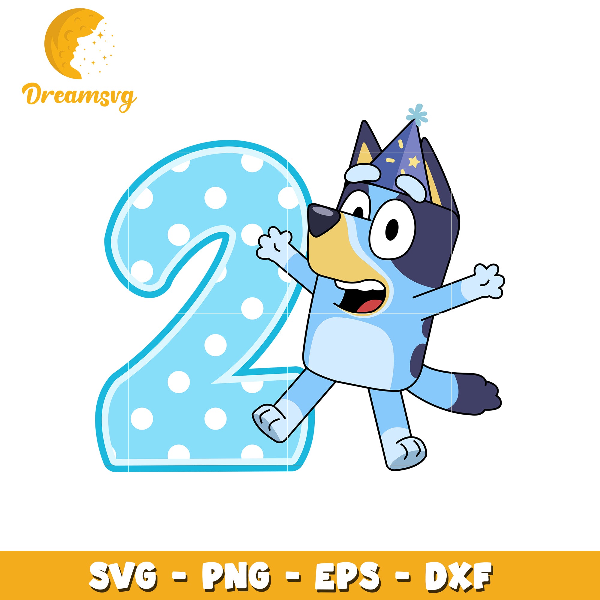 Bluey 2nd Birthday SVG PNG EPS DXF
