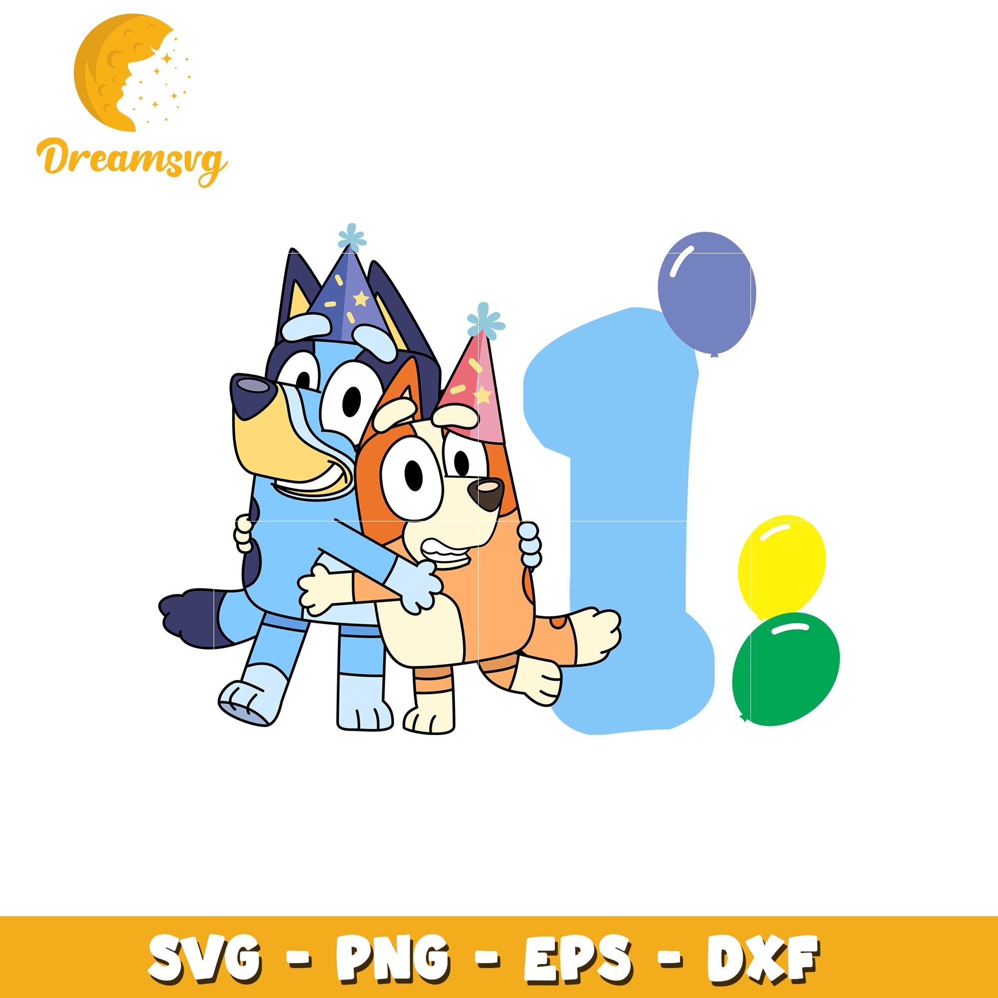 Bluey Bingo 1st Birthday SVG PNG EPS DXF