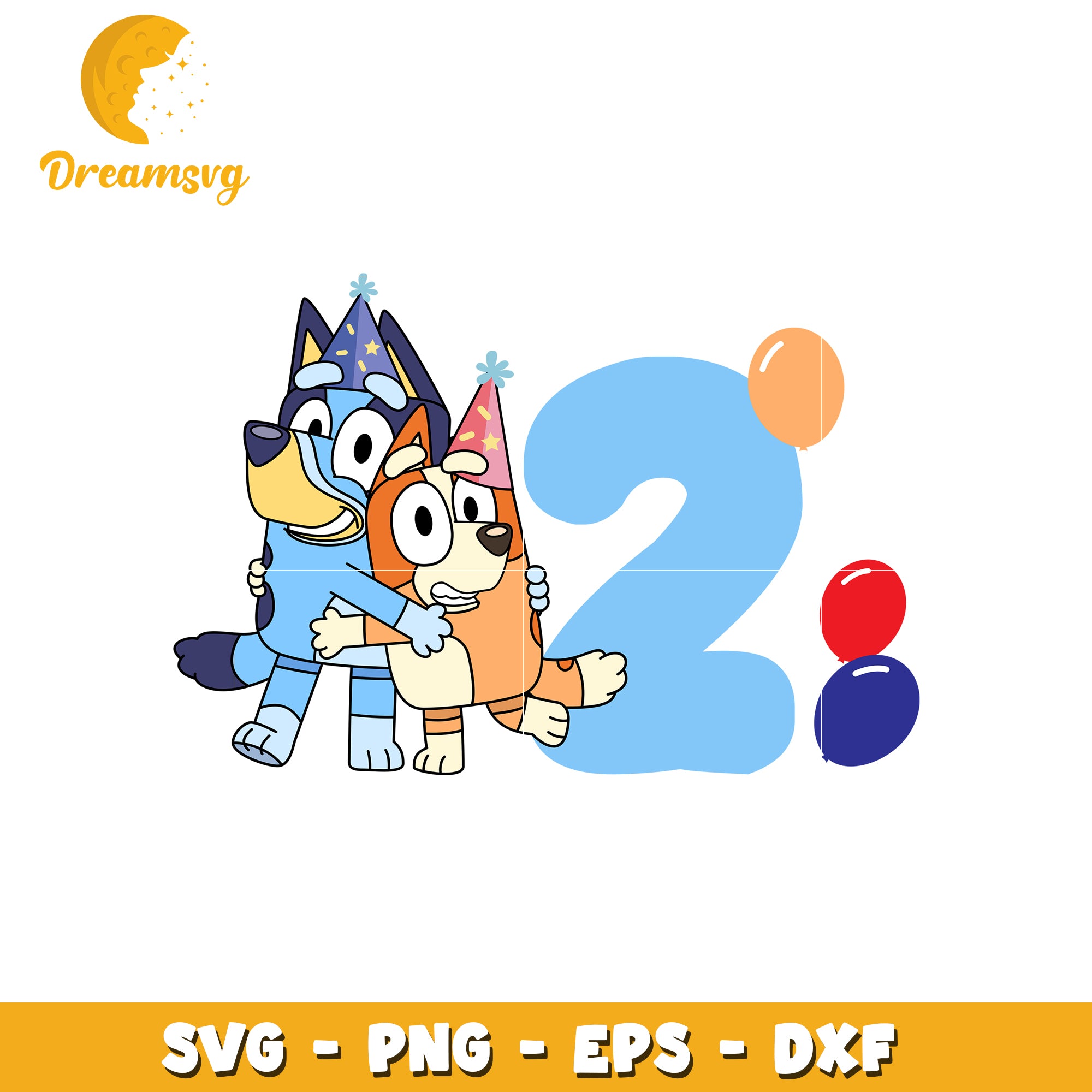 Bluey Bingo 2nd Birthday SVG PNG EPS DXF