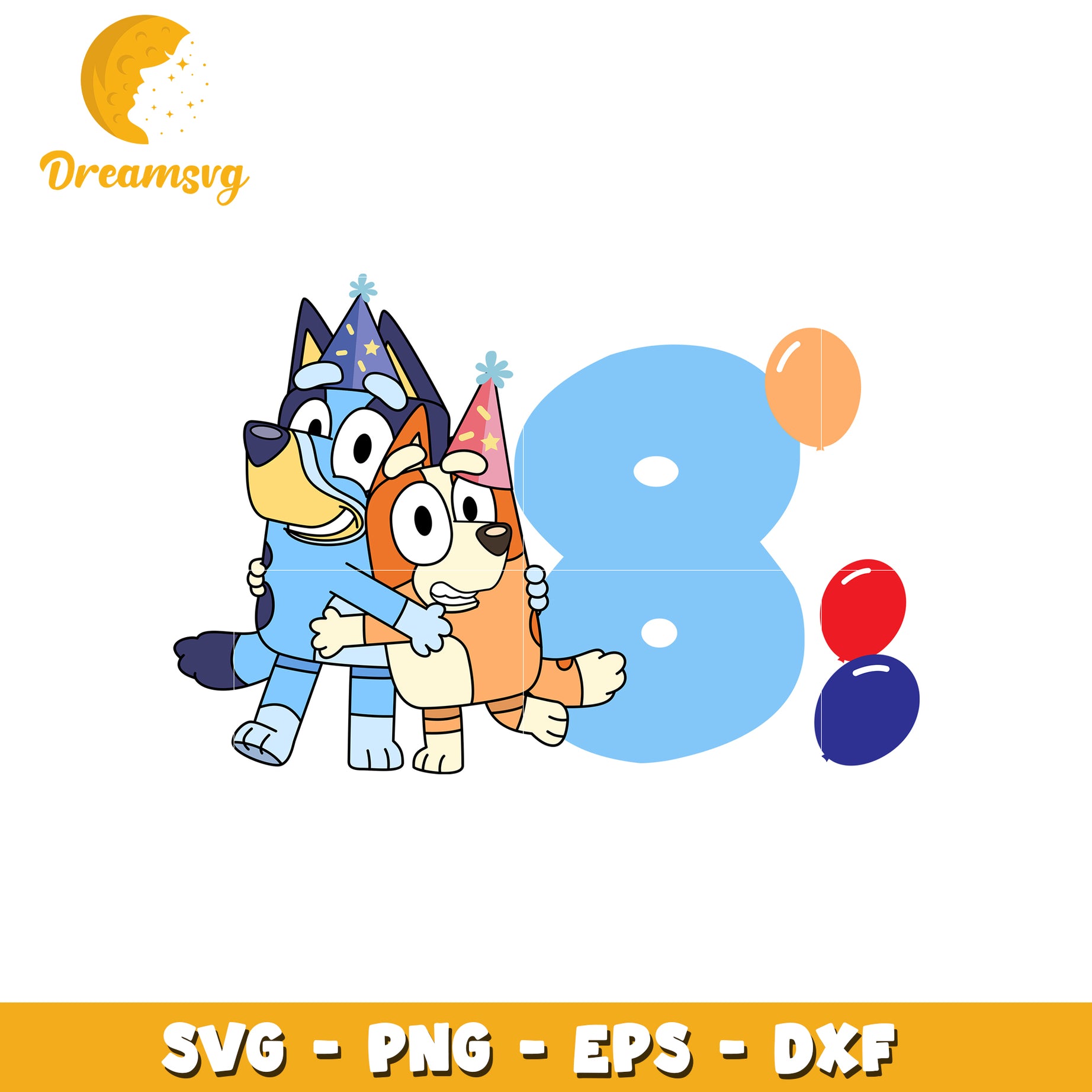 Bluey Bingo 8th Birthday SVG PNG EPS DXF