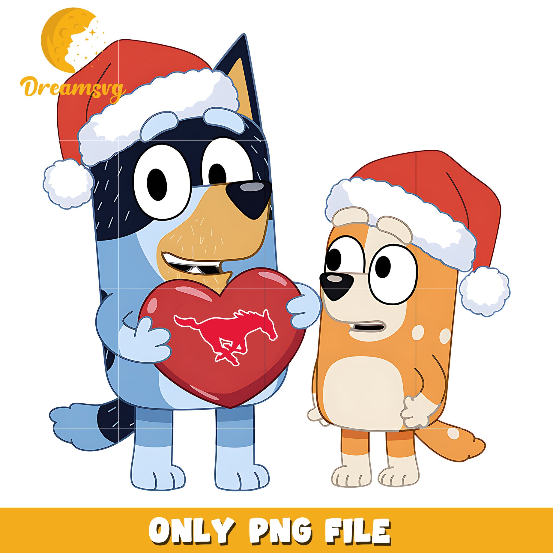 Bluey Bingo Mustangs santa hat png, SMU Mustangs png, ncaa png