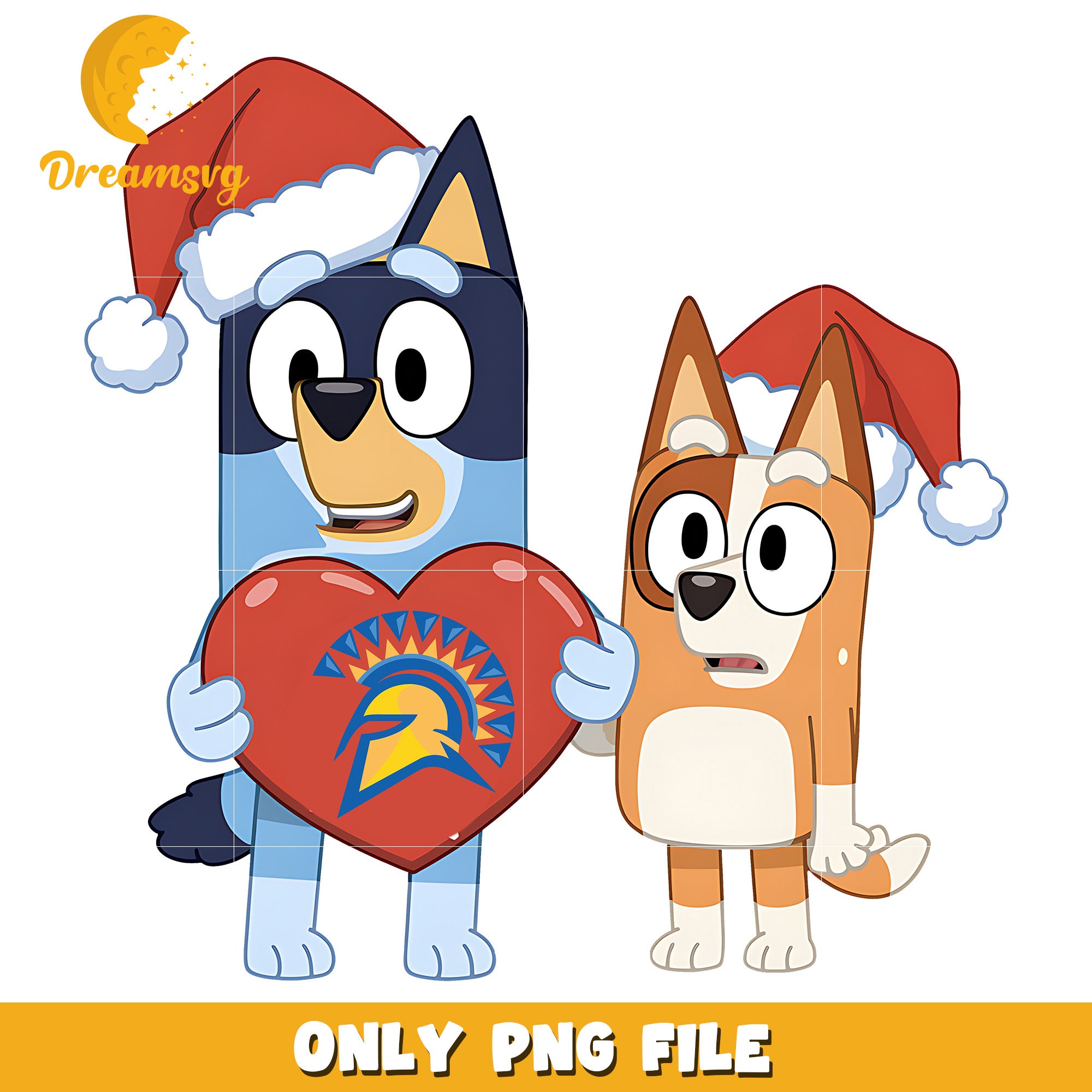 Bluey Bingo Spartans logo heart png, Jose State Spartans png, ncaa png