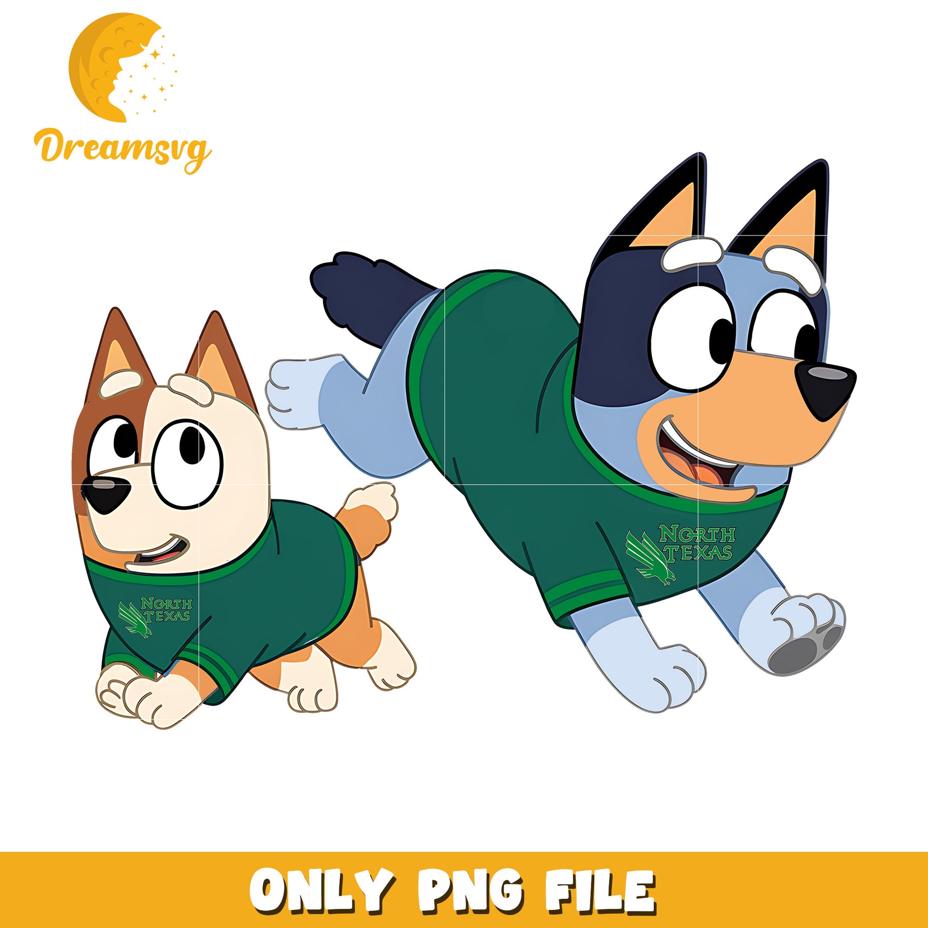Bluey Bingo cartoon logo ncaa png, North Texas Mean Green png, ncaa png