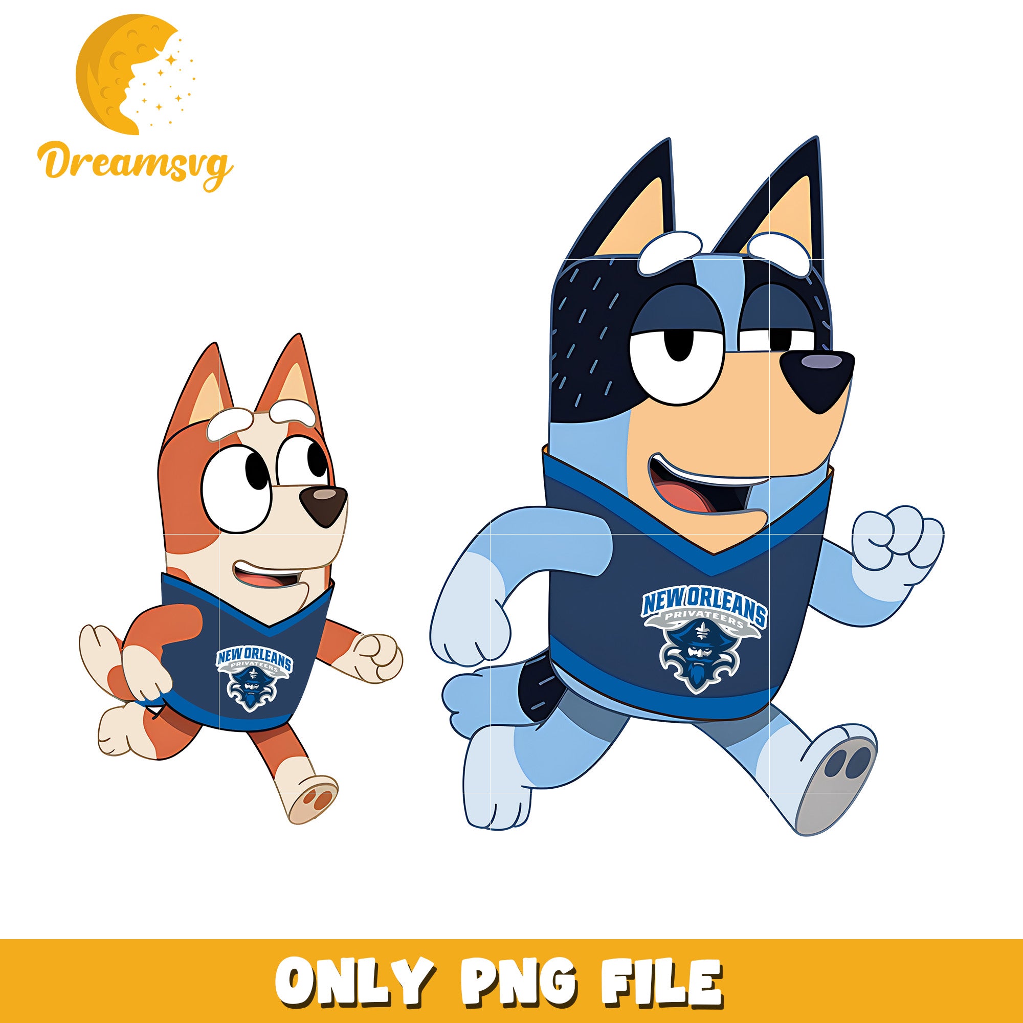 Bluey Bingo cartoon png, New Orleans Privateers png, ncaa png