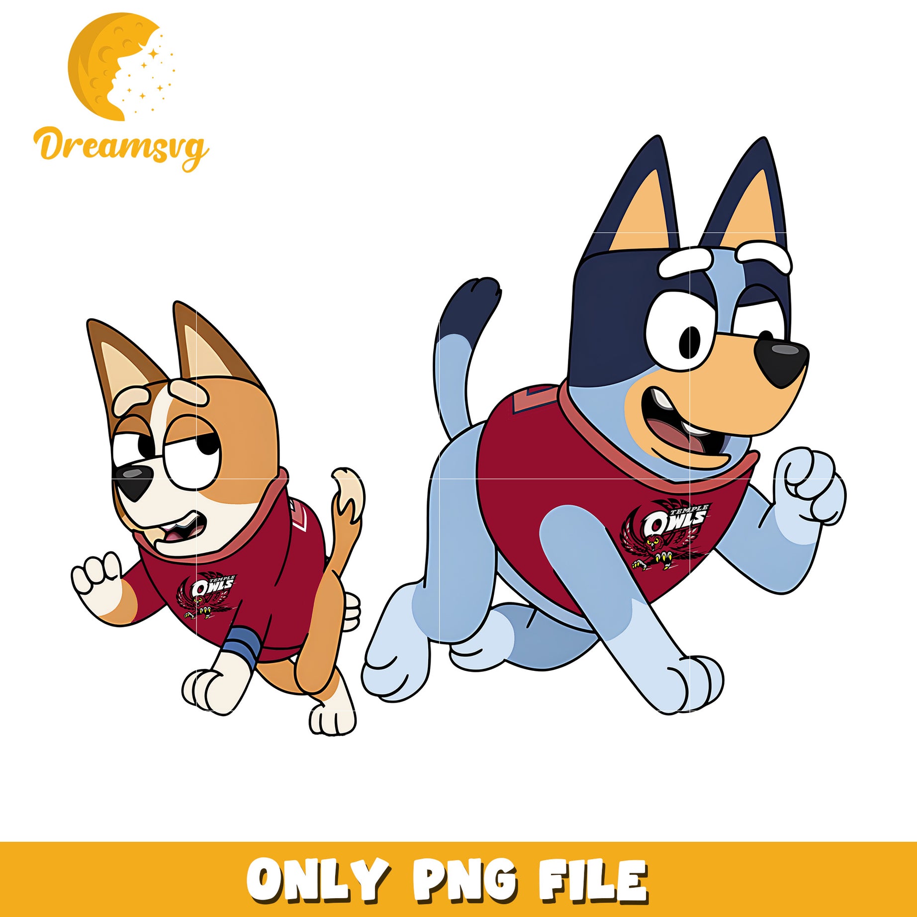 Bluey Bingo cheerleader png, Temple Owls png, ncaa png