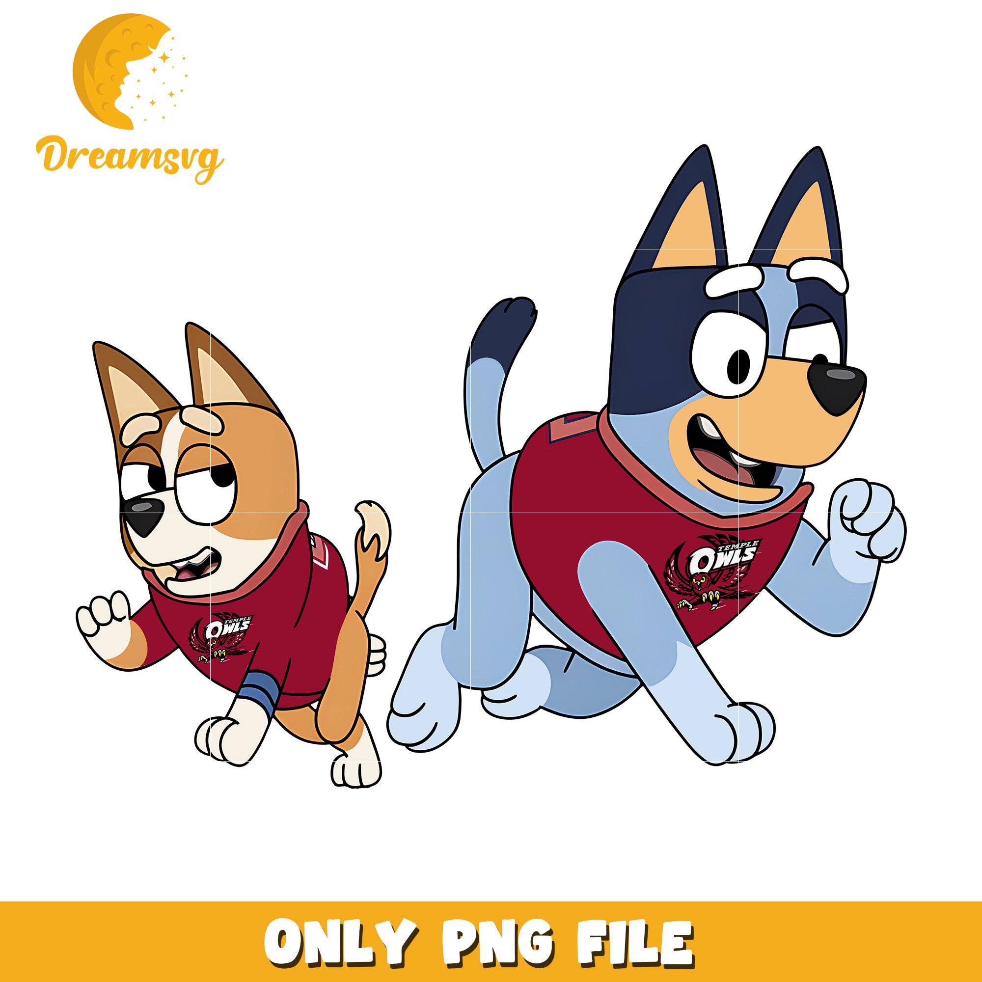 Bluey Bingo cheerleader png, Temple Owls png, ncaa png