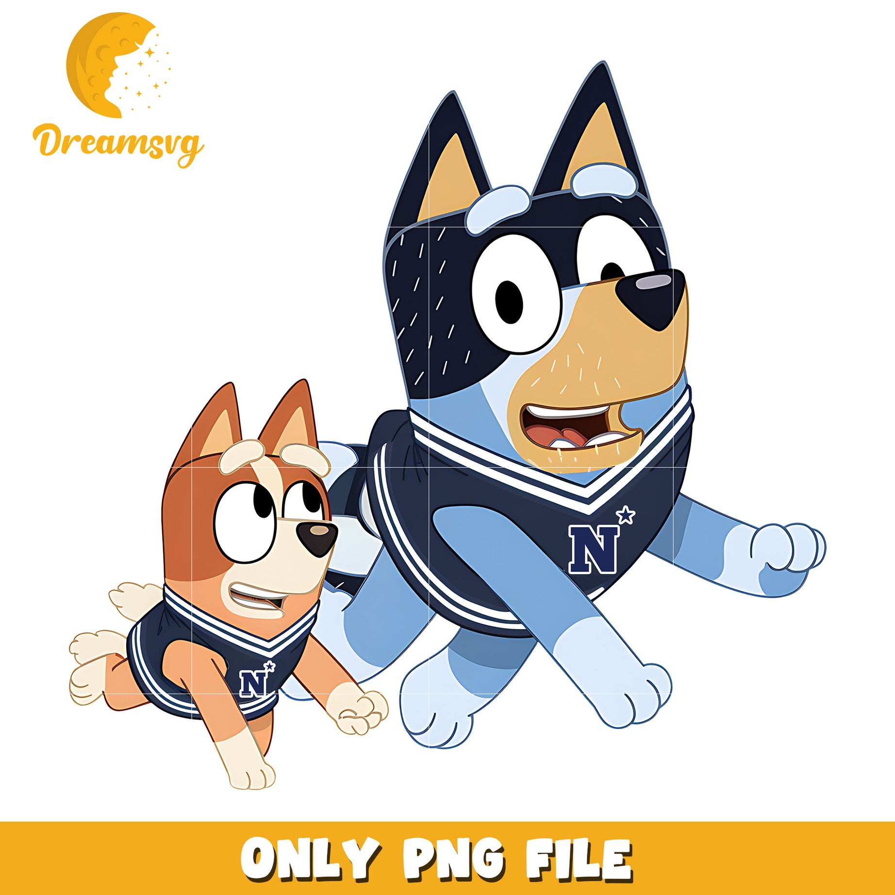 Bluey Bingo dog fooyball png, Navy Midshipmen png, ncaa png