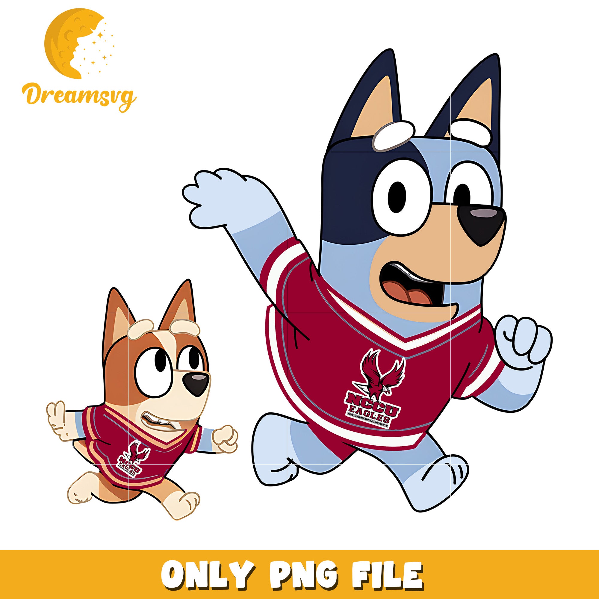 Bluey Bingo dog logo ncaa png, NCCU Eagless png, ncaa png