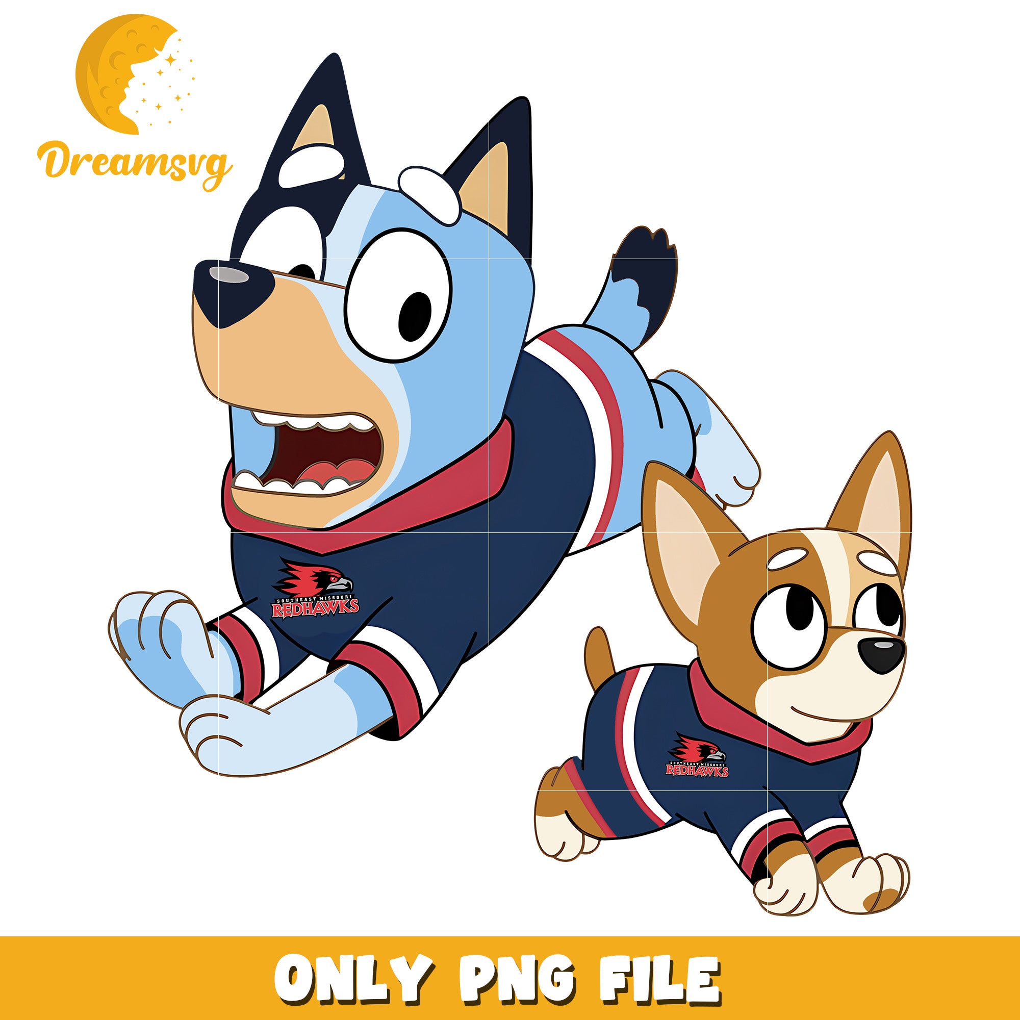 Bluey Bingo dog png, SE Missouri State Redhawks png, ncaa png