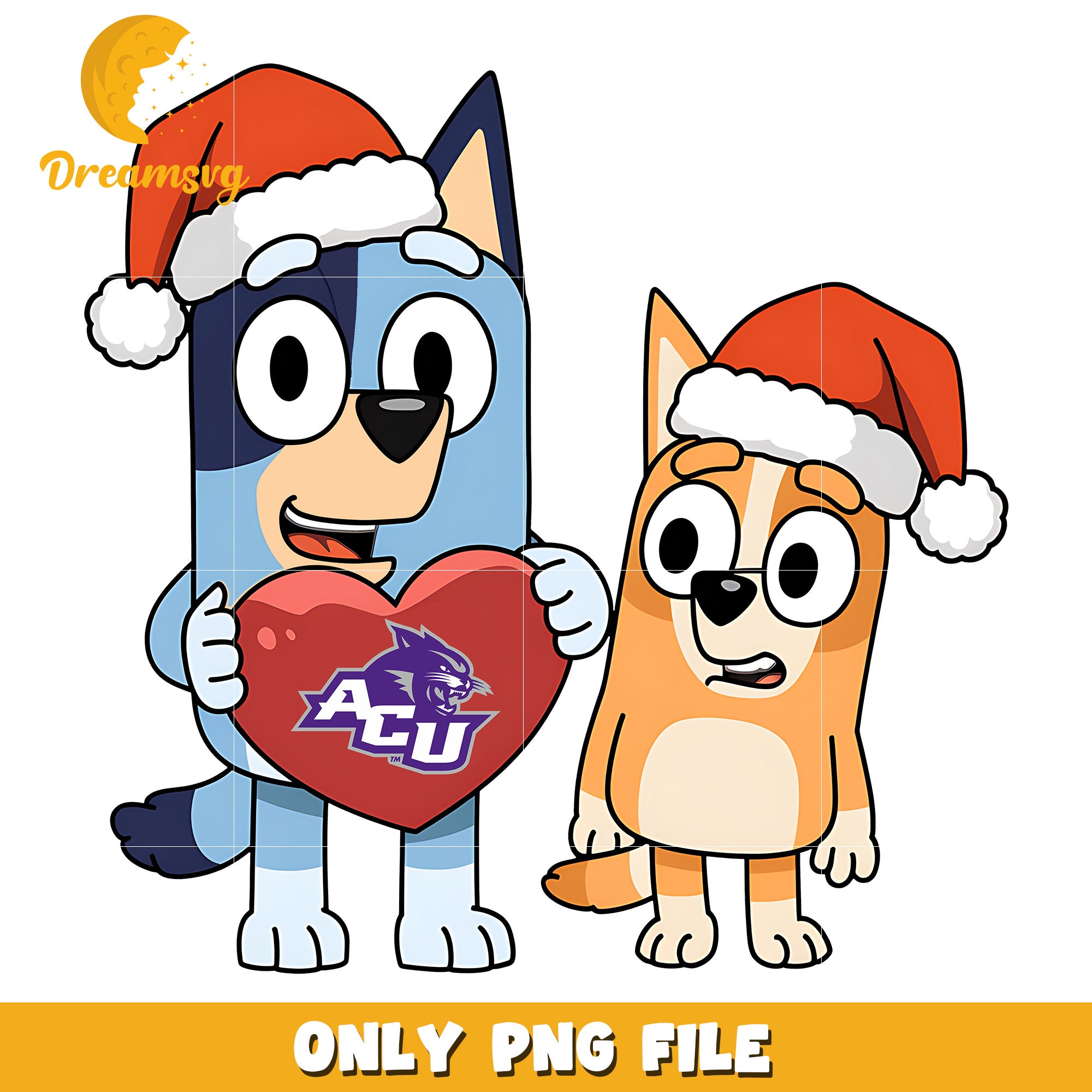 Bluey Bingo heart logo ncaa png, Abilene Christian University png