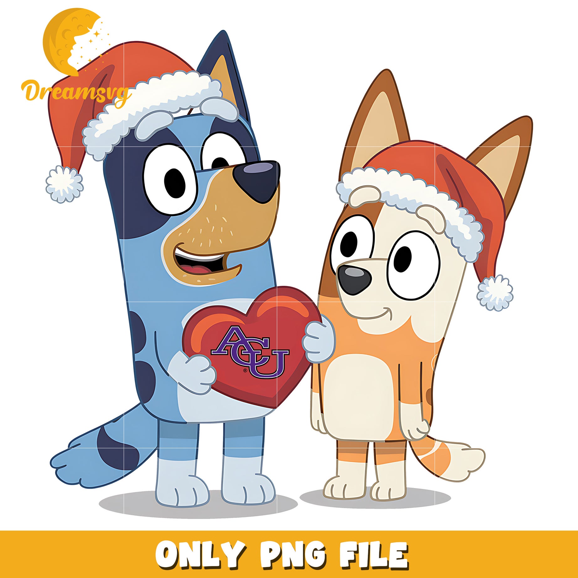 Bluey Bingo heart logo ncaa png, Abilene Christian png, ncaa png